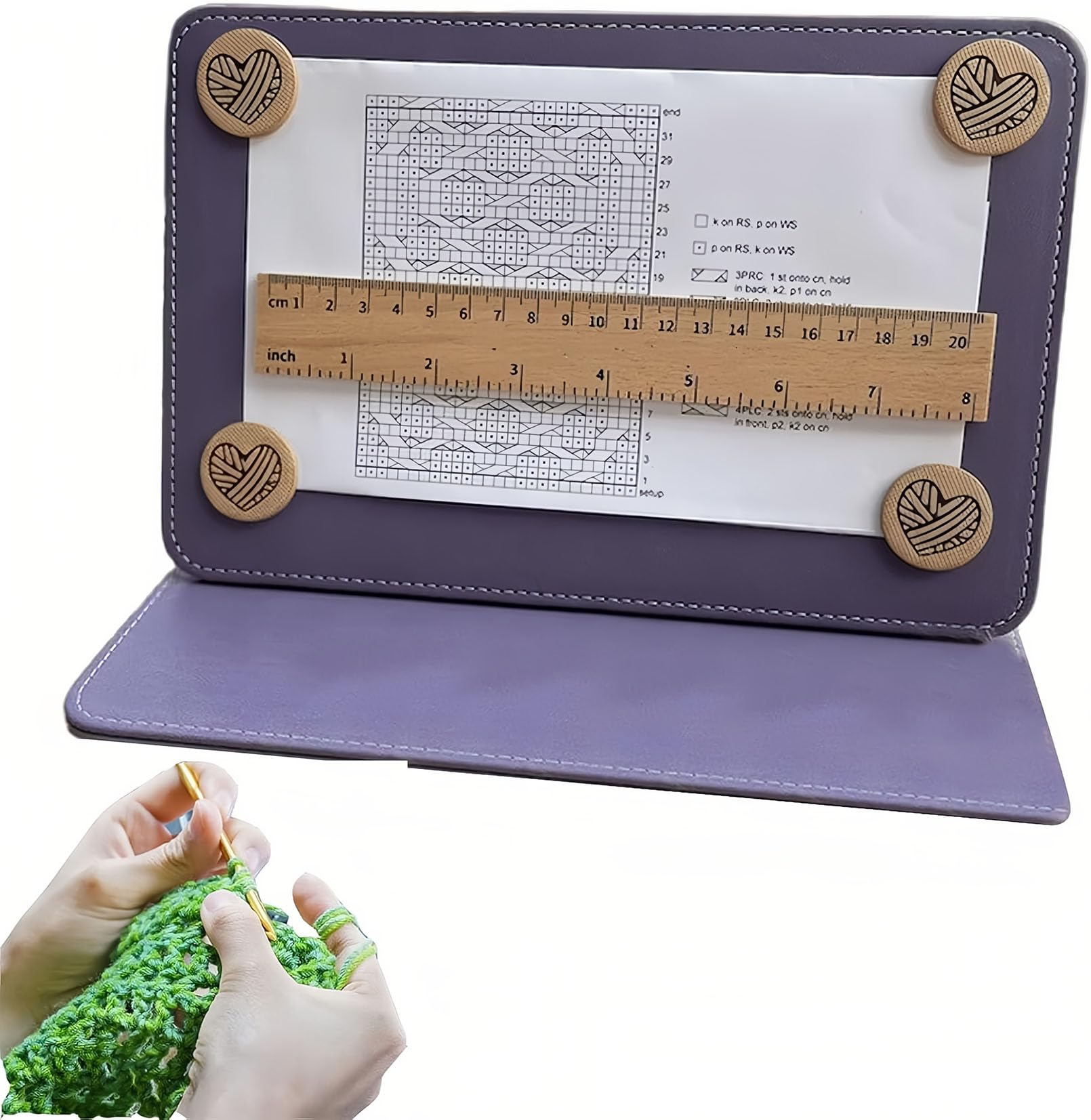 Magnetic Knitting Chart Holder - Foldable Cross Stitch Pattern Board for Knitting & Crochet Projects | Portable Craft Accessory for Knitters & Crocheters | Perfect for Travel, Home & Craft Room Organization