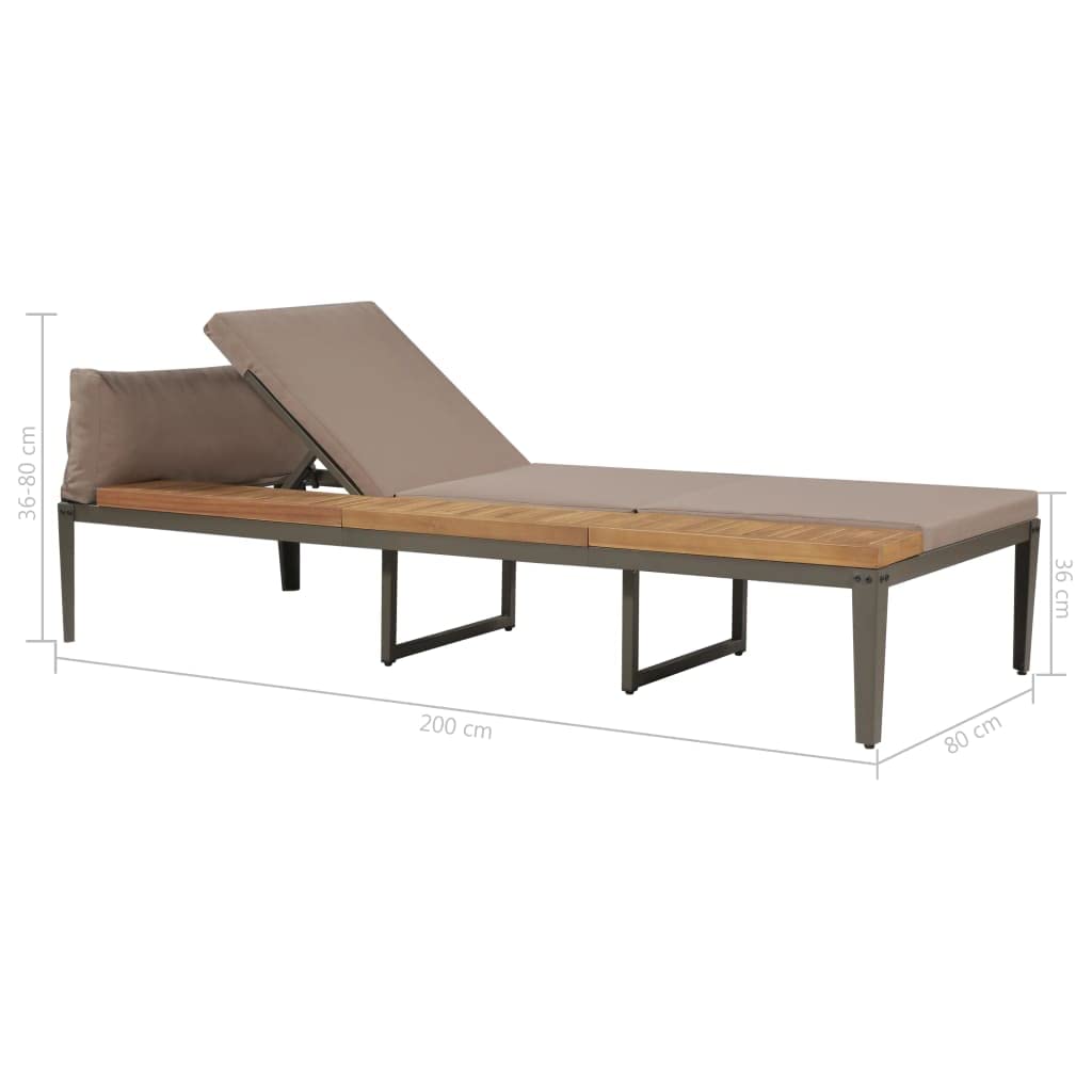 **Premium Acacia Wood Sun Lounger - Adjustable Backrest & Cushions - Outdoor Lounge Chair for Poolside, Patio, Garden, or Beach Relaxation**