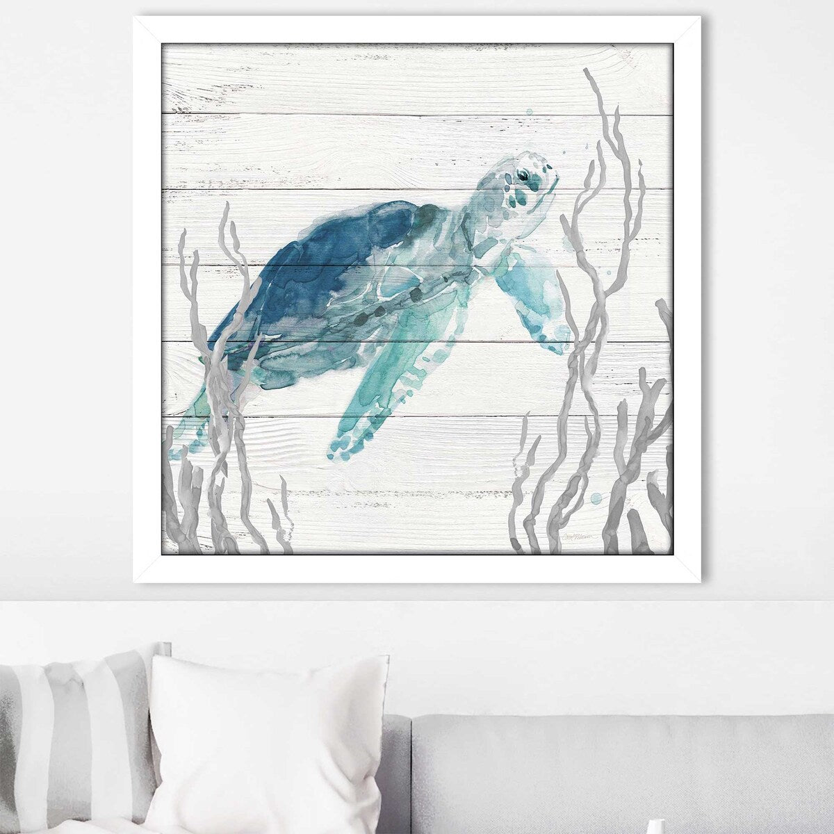 Carol Robinson Aqua Turtle I Print on Acrylic - Vibrant Underwater Art for Home & Office Decor | Perfect for Living Room, Bedroom, or Office Wall Art
