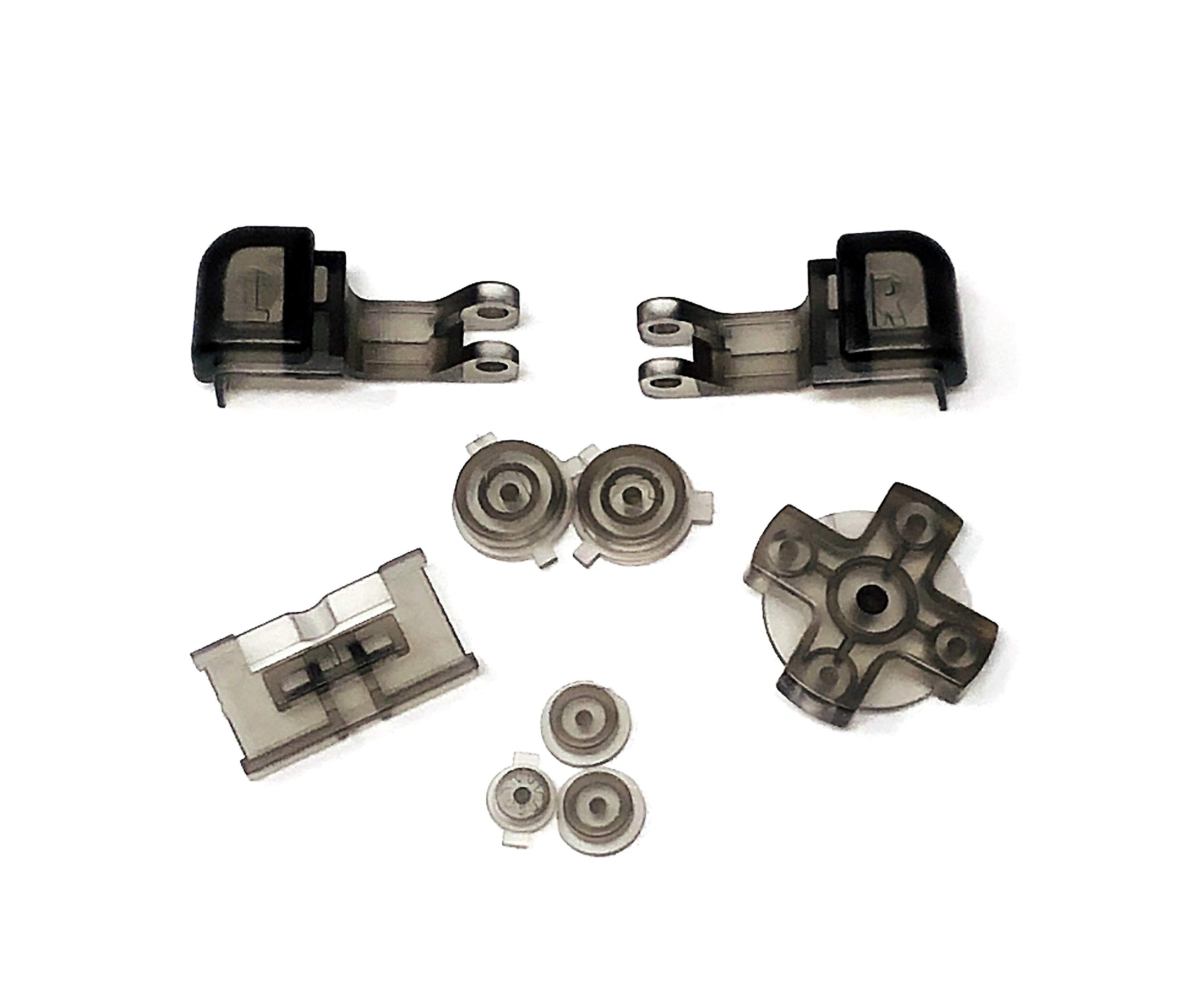 RGRS GBA SP Game Boy Advance SP Clear Black Button Replacement Set - Compatible with Nintendo Game Boy Advance SP - Perfect for DIY Repair & Customization - Enhance Your Gaming Experience