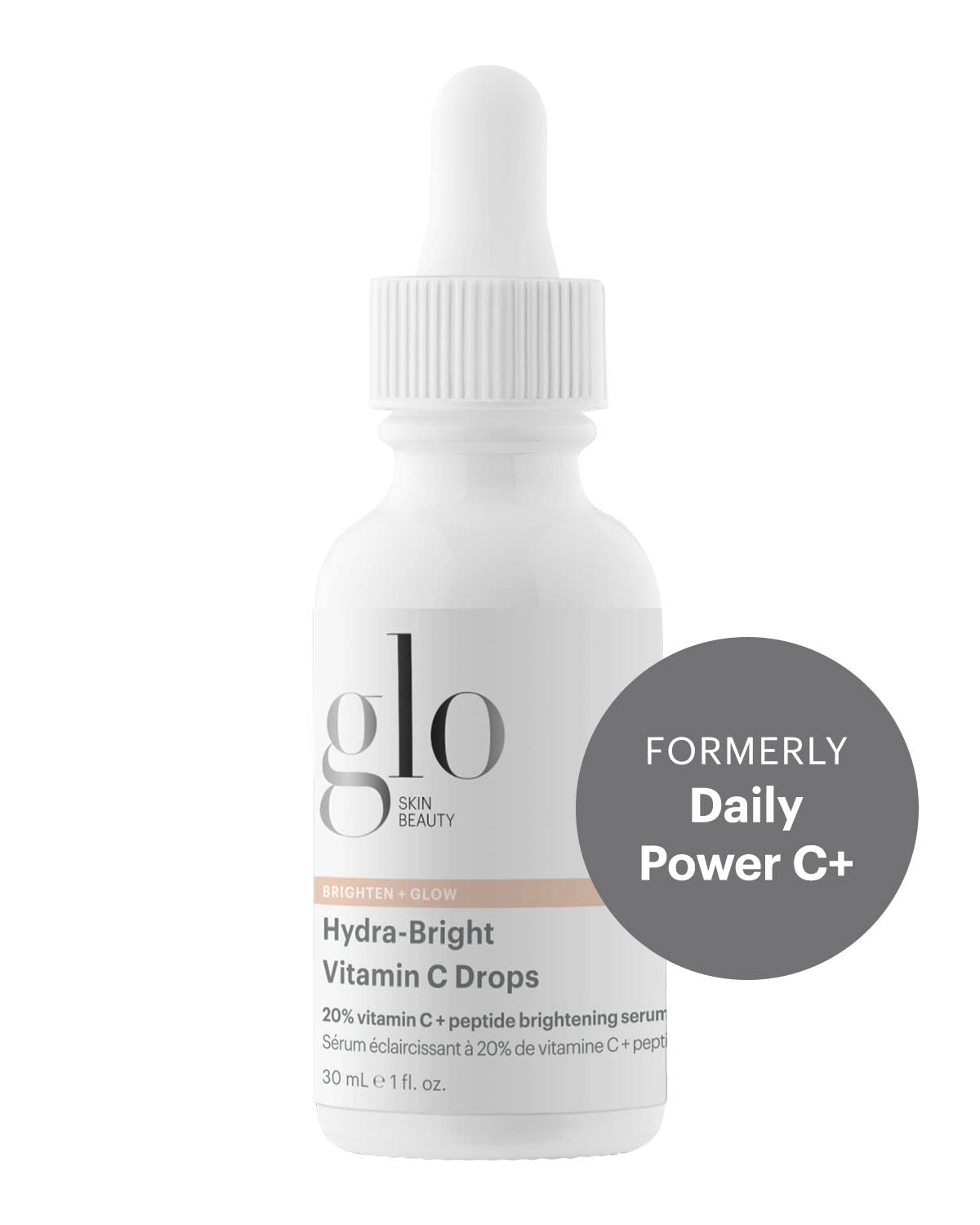 Glo Skin Beauty Hydra-Bright Vitamin C Drops - 20% Vitamin C + Peptide Brightening Serum for Face - Anti-Aging & Dark Spot Treatment - Brightens & Hydrates Skin - Perfect for Morning Skincare Routine