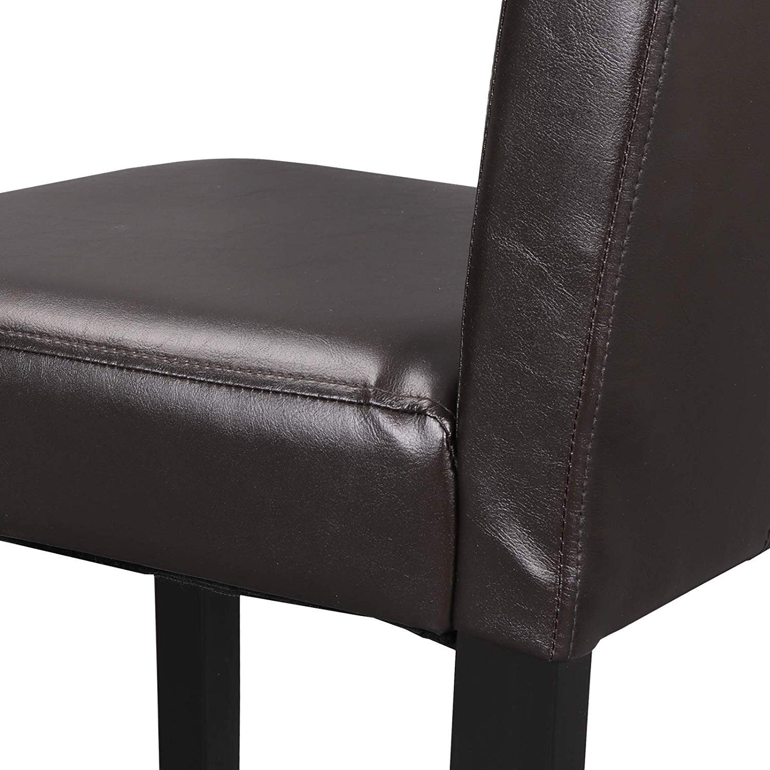 Solid Wood Leatherette Padded Dining Chairs Set of 2 - Modern Kitchen & Dining Room Parson Chairs for Home, Restaurant, and Office Use