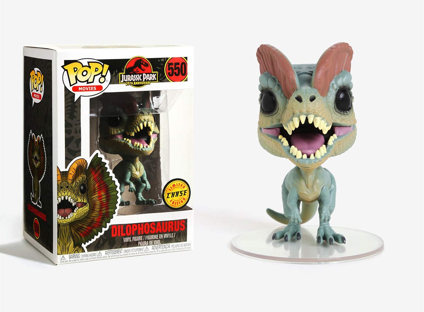 Funko Pop! Jurassic Park Dilophosaurus Chase Vinyl Figure - Exclusive Collectible Toy for Movie Fans & Dinosaur Enthusiasts | Perfect for Display, Gifts, and Pop Culture Collections