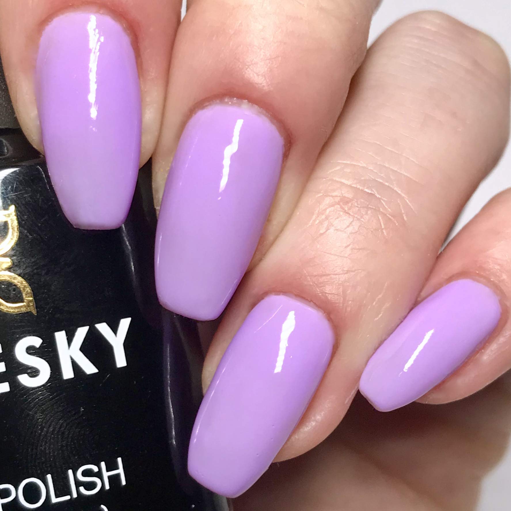 Bluesky Lilac Pastel Nail Polish - Neon 23 Lavender UV/LED Soak Off Gel Polish (10ml) with 2 Free Diva World Shine Wipes | Long-Lasting Manicure for Parties, Weddings & Special Occasions