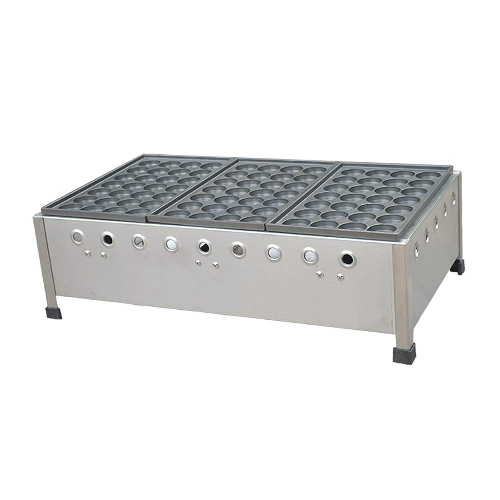 Commercial 3-Plate LPG Gas Takoyaki Maker - Japanese Octopus Ball & Fish Ball Grill Machine for Street Food, Home Cooking & Party Snacks