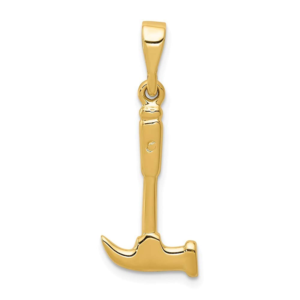 Roy Rose Jewelry 14K Yellow Gold Hammer Charm Pendant Necklace - Handmade Dainty Jewelry for Women - Perfect Gift for Birthday, Anniversary & Special Occasions - Ideal for Everyday Wear, Office & Date Nights