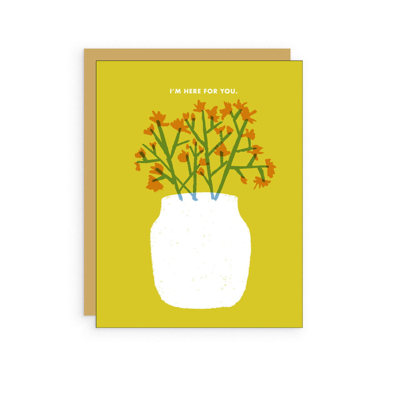 Here For You Flowers Greeting Card - Thoughtful Sympathy & Get Well Card for All Occasions - Perfect for Condolences, Encouragement & Special Moments