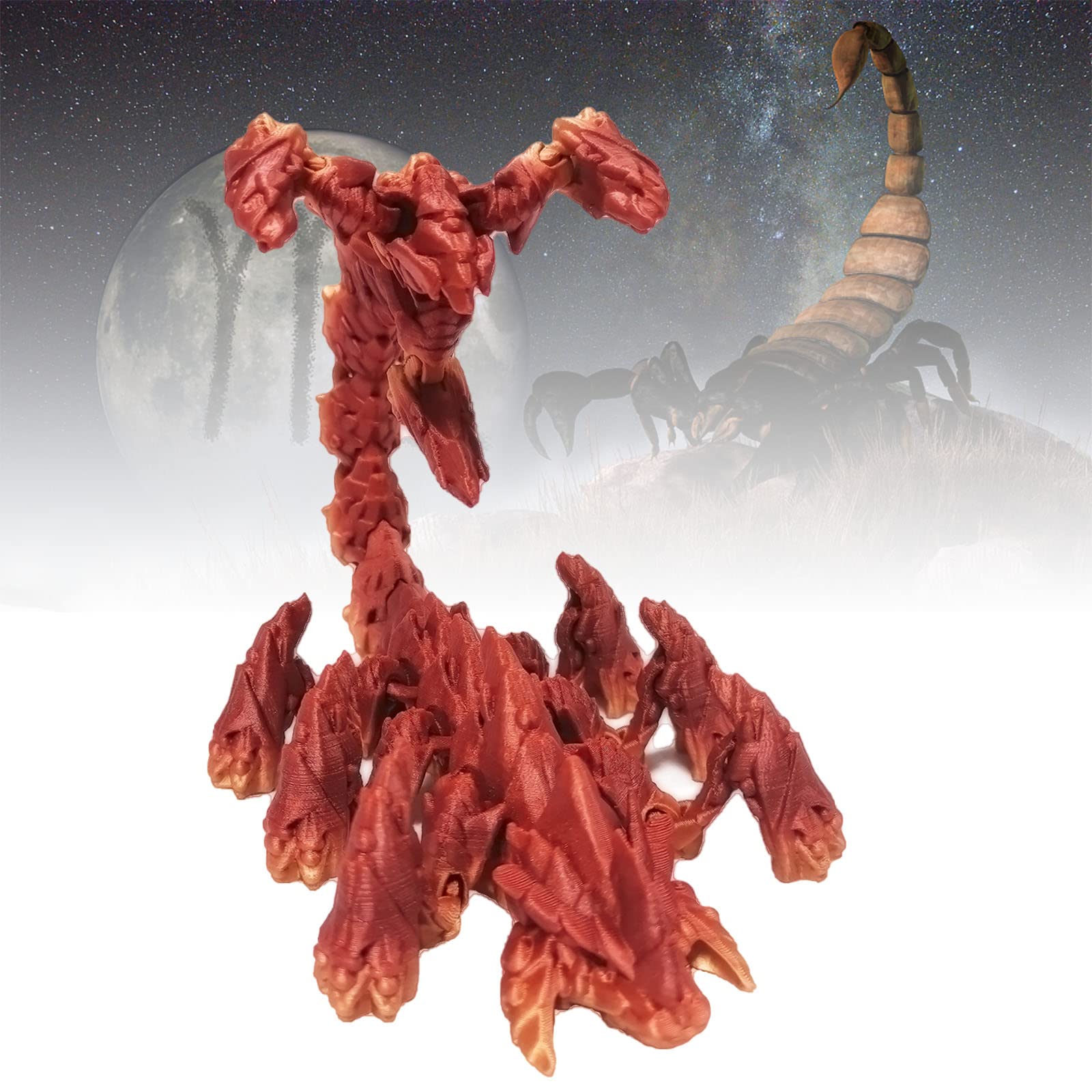 **3D Printed Articulated Scorpion Toy - Transformable Joints Ancient Monster Action Figure for Stress Relief & Imagination Play - Customizable Colors (17.7 Inch) - Perfect for Collectors, Gifts & Anti-Anxiety Fidget Toys**