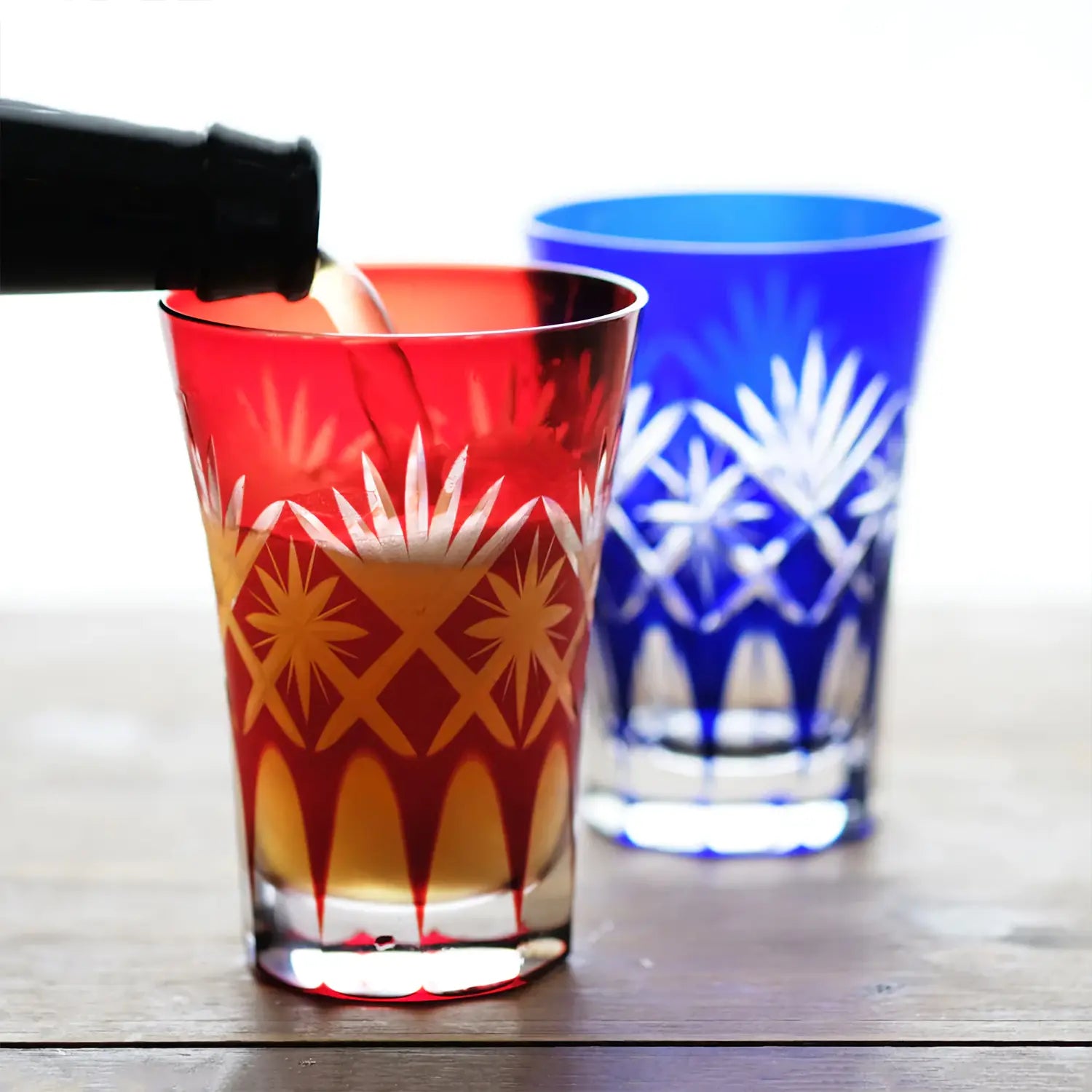 Kimoto Glass Tokyo Edo Kiriko Pair Tumbler Hoshikenbishi - Handcrafted Japanese Cut Glass Cups for Whiskey, Cocktails & Tea - Elegant Barware & Home Decor Gift Set
