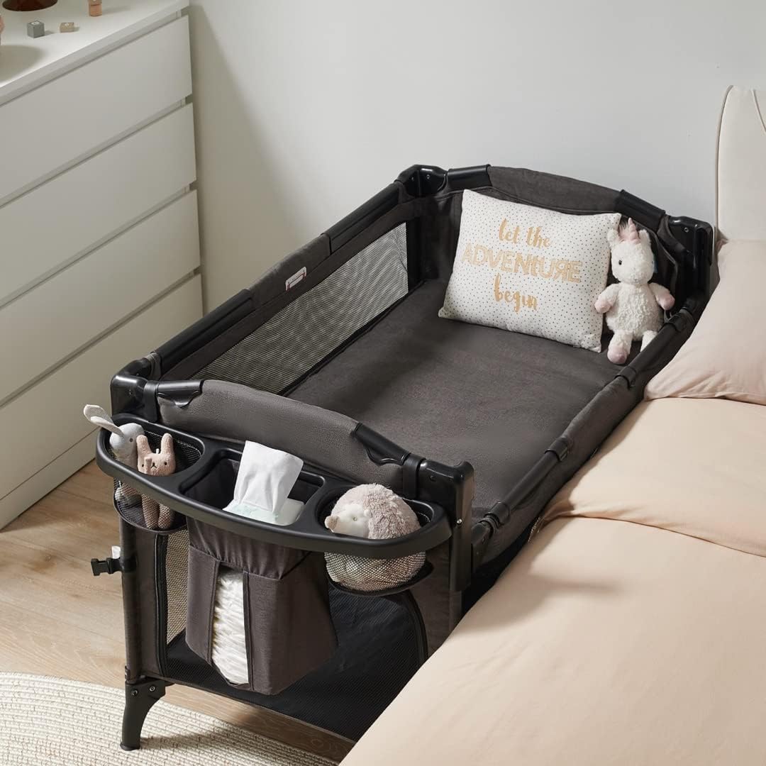 BEKA 4-in-1 Baby Bassinet Bedside Sleeper with Playard & Changing Table - Convertible Crib for Newborns - Perfect for Nursery, Bedroom Co-Sleeping & Diaper Changes
