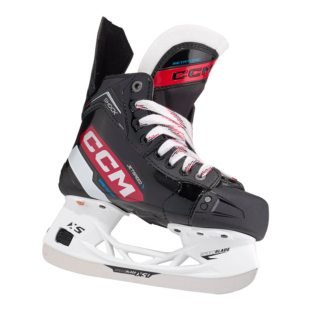 CCM Jetspeed Shock 2023 Junior Ice Hockey Skates - Lightweight Performance Skates for Youth Players - Perfect for Competitive Games & Practice Sessions