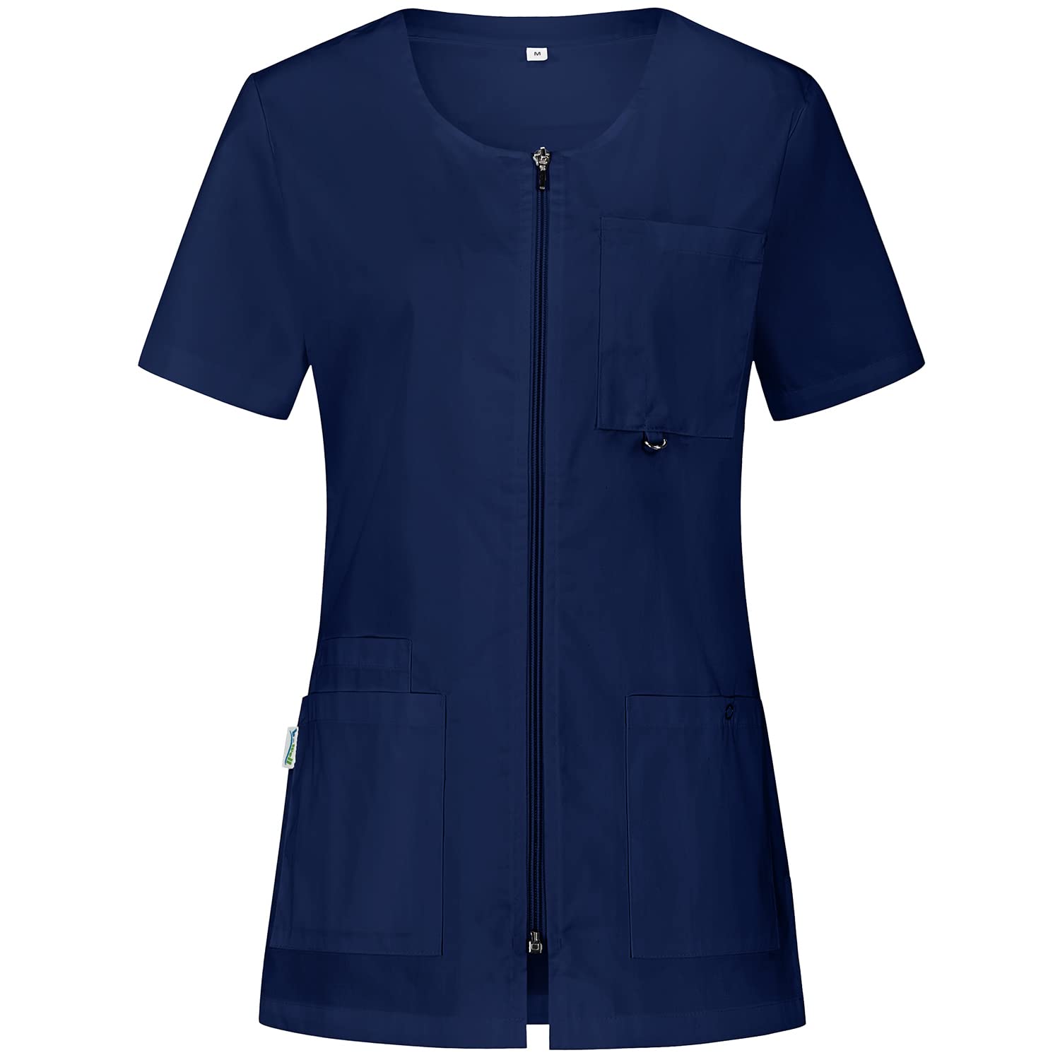 B-well Stella Women's Work Uniform Jacket with Zipper - Short Sleeve Nursing & Housekeeping Uniform for Women - Perfect for Nurses, Caregivers & Home Service Professionals