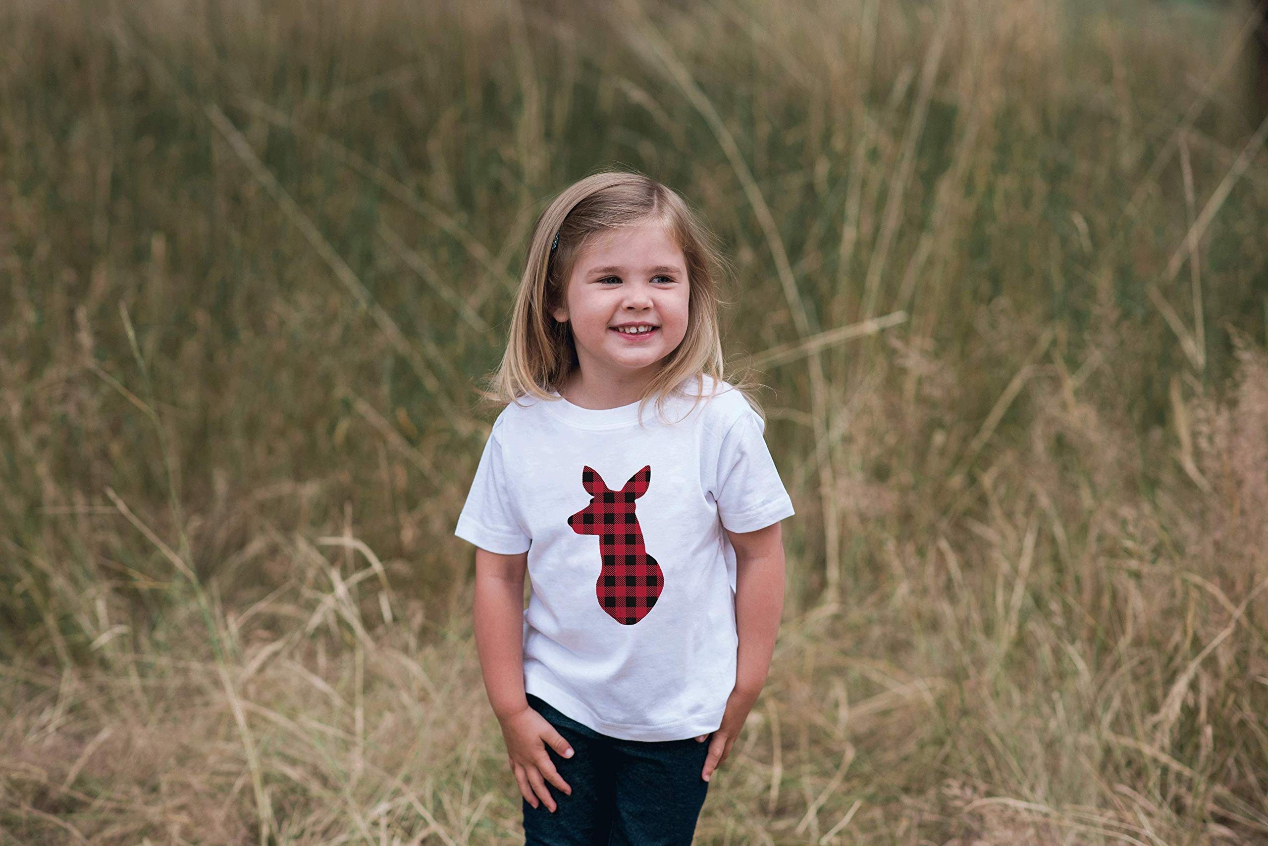 7 Ate 9 Apparel Plaid Doe Christmas T-Shirt - Festive Holiday Graphic Tee for Women & Men - Perfect for Christmas Parties, Family Gatherings & Ugly Sweater Contests