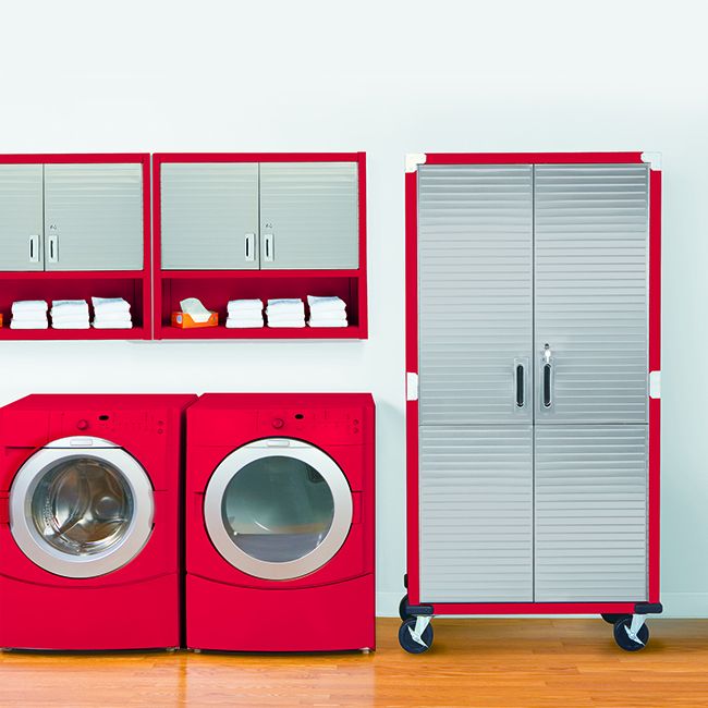 UltraHD® Rolling Storage Cabinet - 3-Tier Mobile Organizer with Wheels, Red - Perfect for Office, Home, or Garage Organization