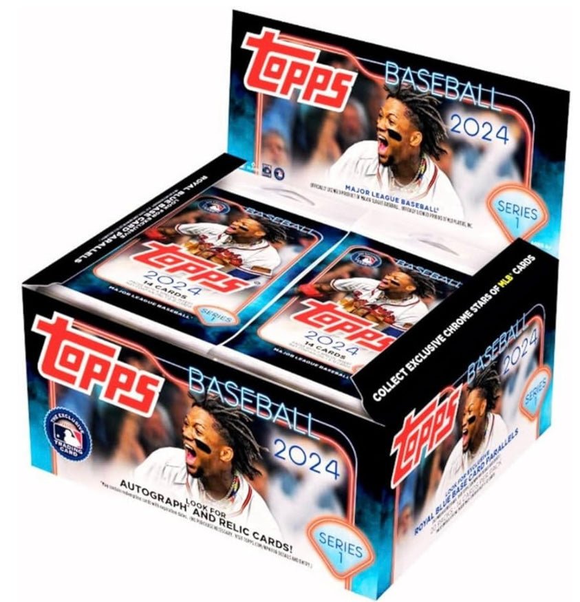 2024 Topps Series 1 Baseball Cards Retail Display Box - 36 Packs | MLB Trading Cards Collection for Sports Fans & Collectors - Perfect for Gifts, Trading, and Display