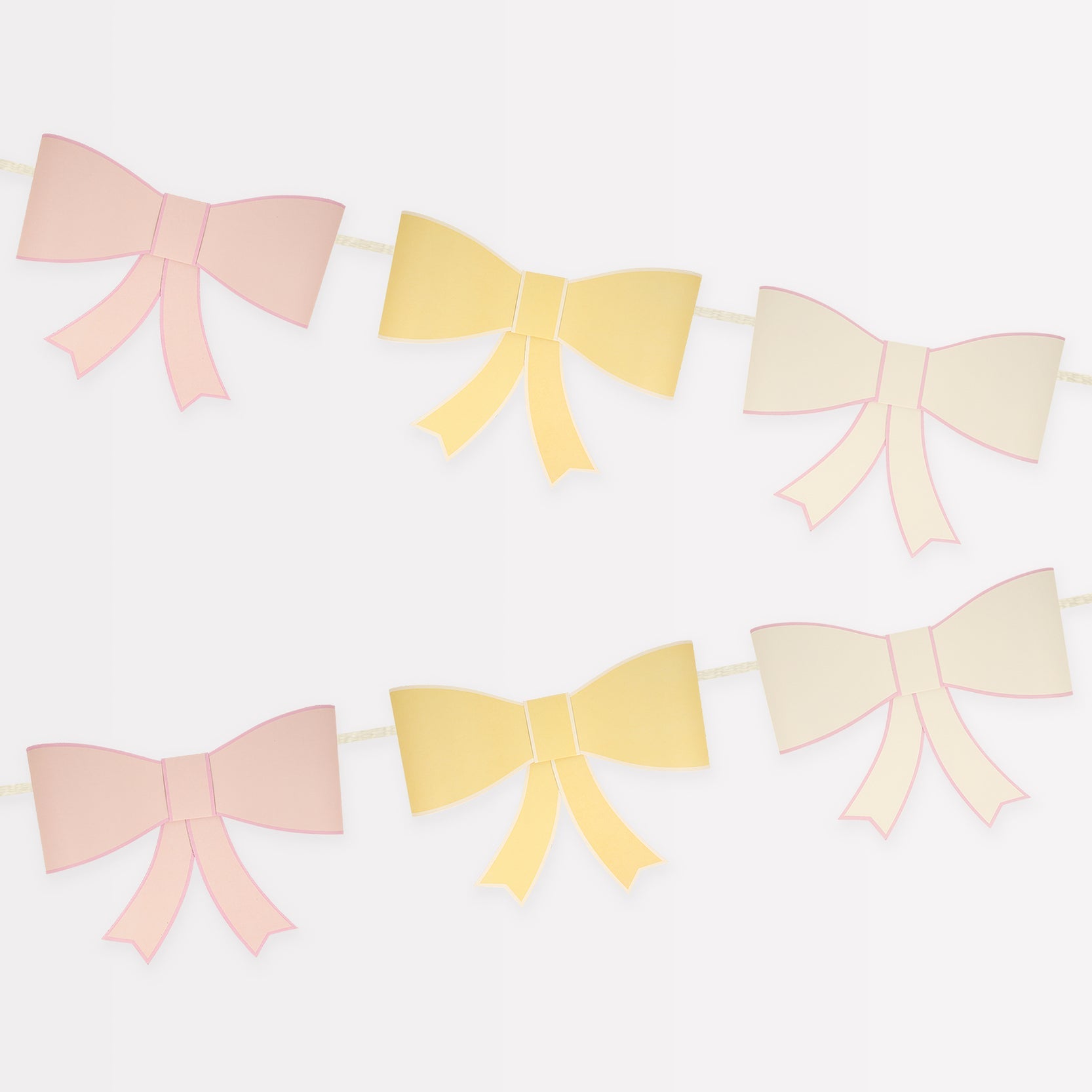 3D Paper Bow Garland Decor - Elegant Party & Wedding Decoration for Home, Baby Shower, Birthday, Christmas - DIY Craft for Wall, Ceiling, Table Decor