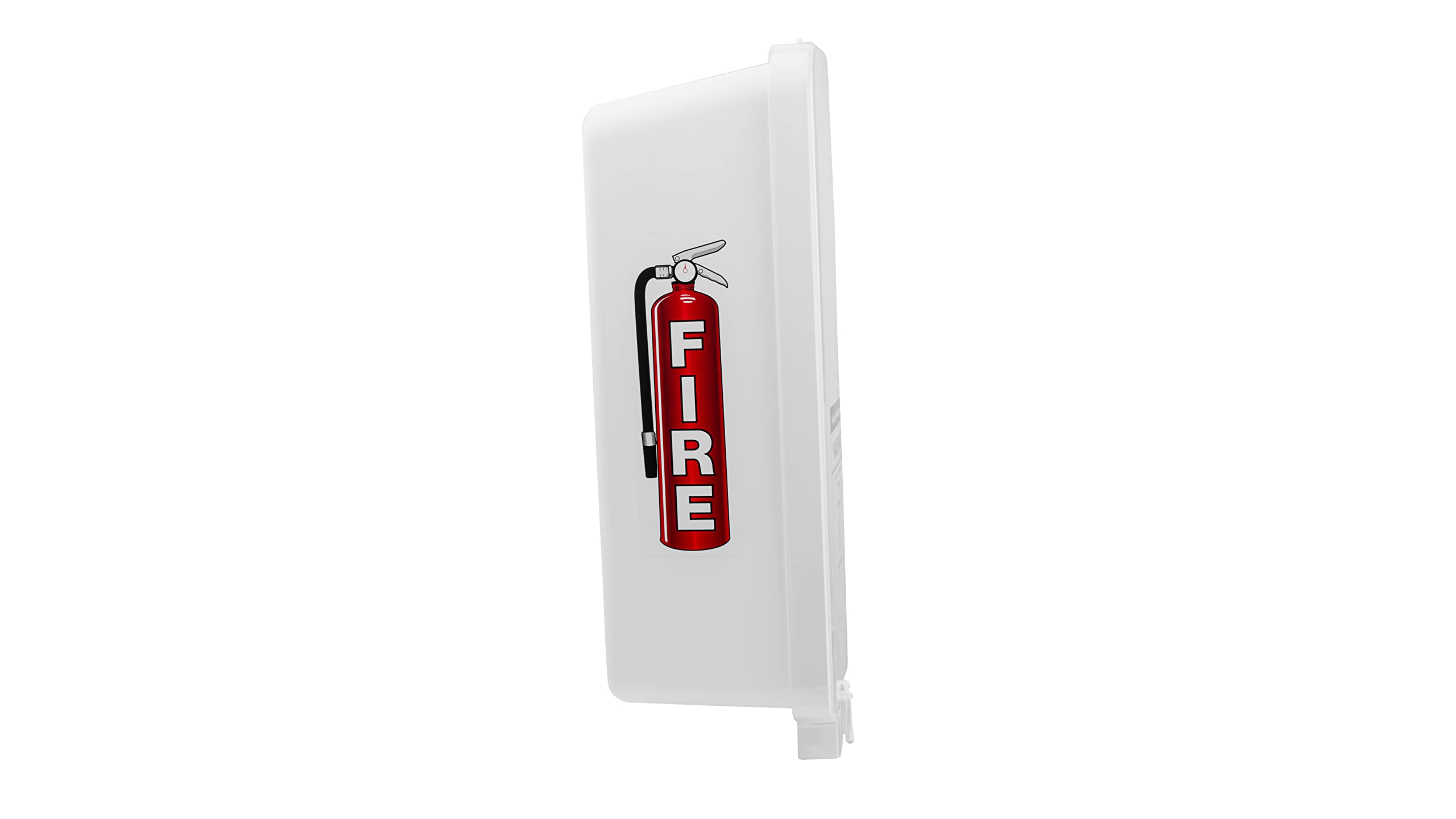 4 Pack White Surface-Mounted Fire Extinguisher Cabinet with Clear Pull-Cover - Holds 10 lb Fire Extinguishers - Wall Mounted Safety Cabinet for Home, Garage, Office & Outdoor Use