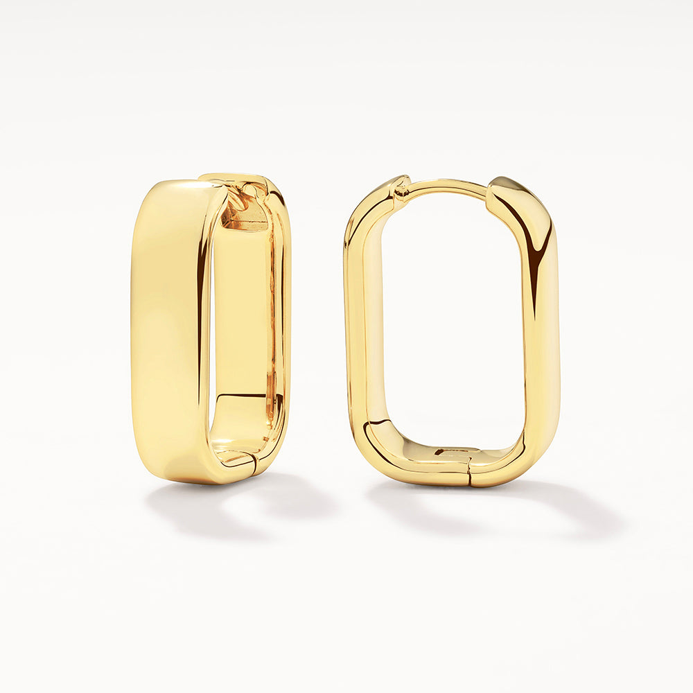 Chunky Gold Paperclip Earrings for Women - Trendy Midi Hoop Earrings for Everyday Wear & Gift Giving