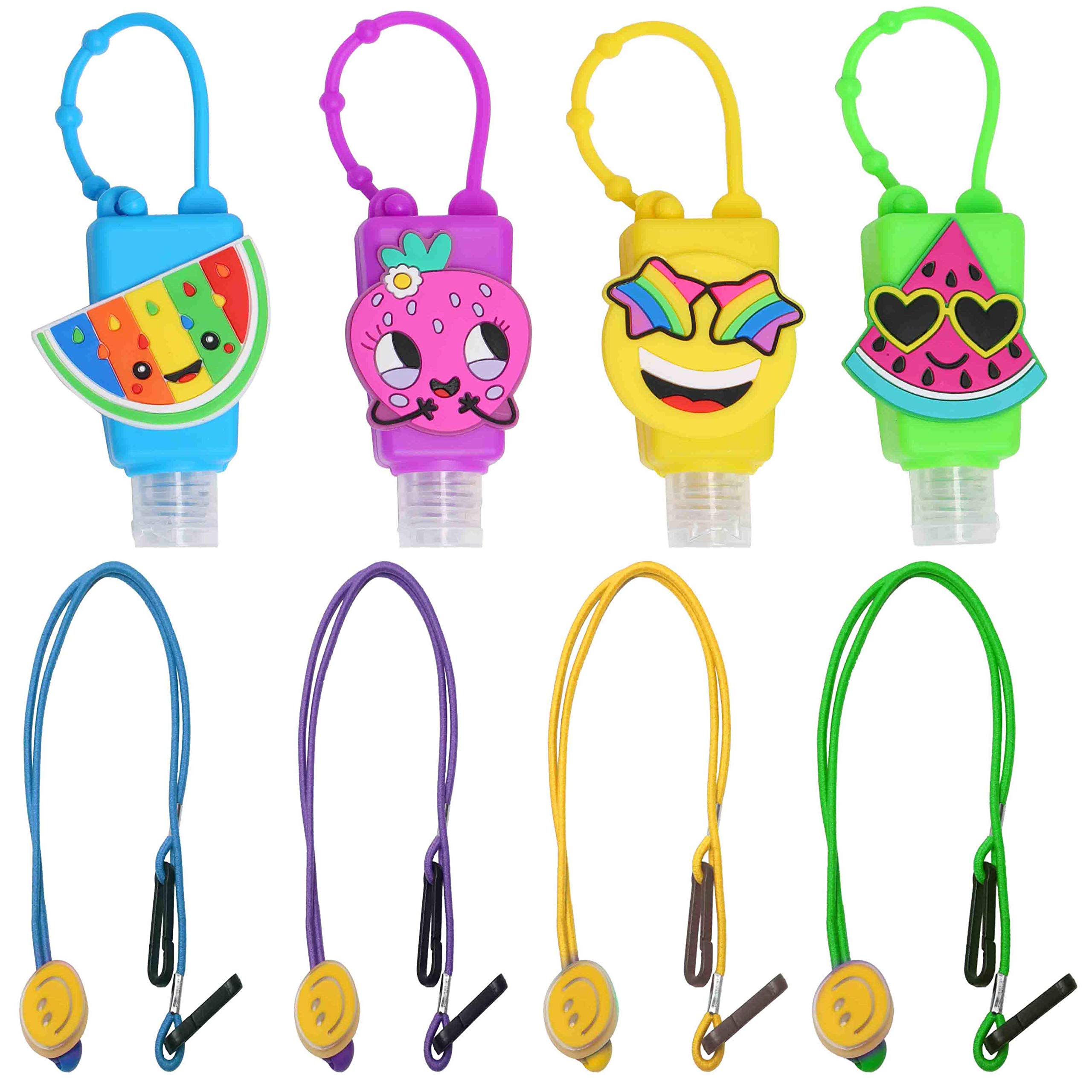 KINIA 8-Pack Refillable Hand Sanitizer Bottles with Lanyards - Travel & Office Use