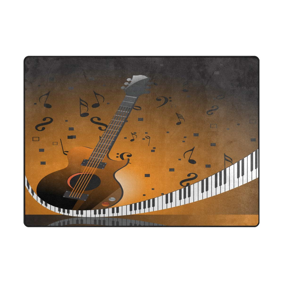 ALAZA Guitar Piano Key Music Notes Area Rug - 5'3