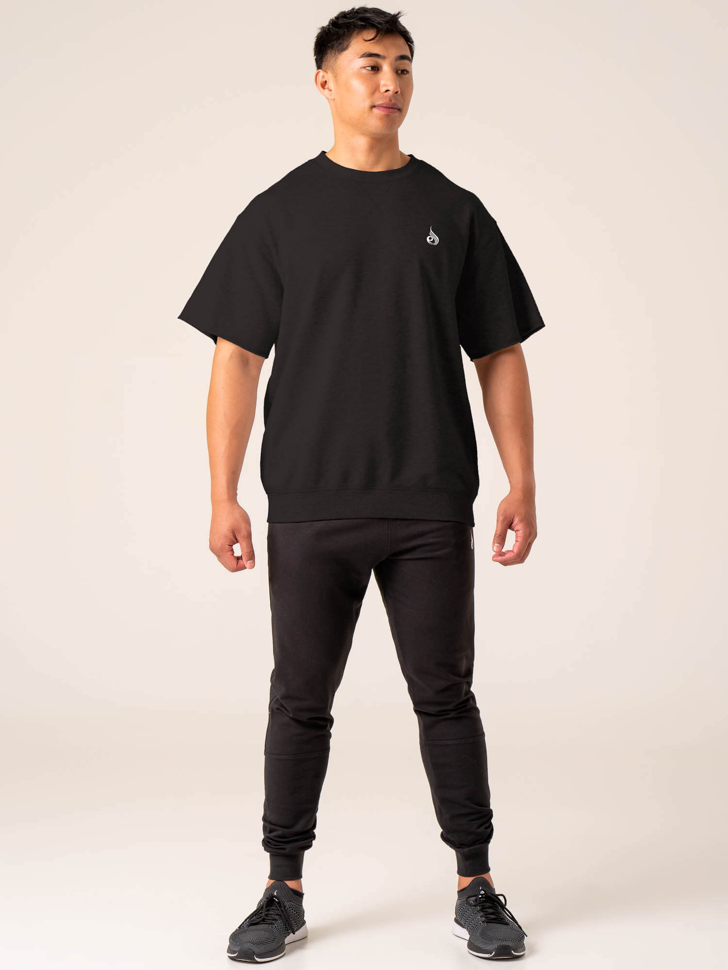 Emerge Fleece T-Shirt for Men & Women - Soft Faded Black Cotton Blend Tee - Perfect for Casual Wear, Outdoor Activities & Layering