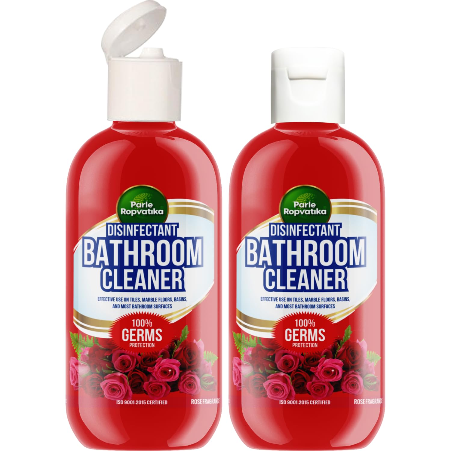 Parle Ropvatika 1 Liter Rose & Jasmine Scented Bathroom Cleaner & Disinfectant - Toilet, Tile & Surface Cleaner - 2 x 500ml (1 Liter Total) - Ideal for Bathrooms, Kitchens & Household Cleaning