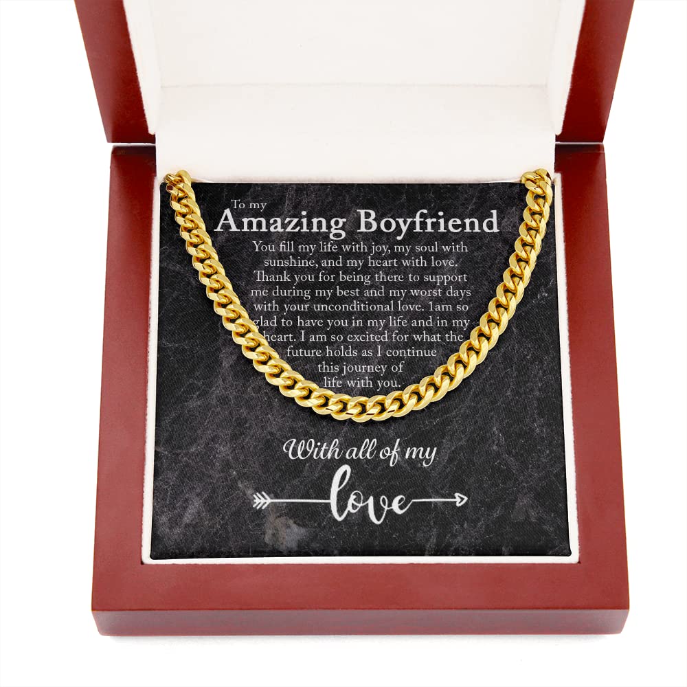 Stylish Cuban Link Chain Necklace for Men - Perfect Boyfriend Gift & Sentimental Jewelry for Anniversaries, Birthdays & Special Occasions