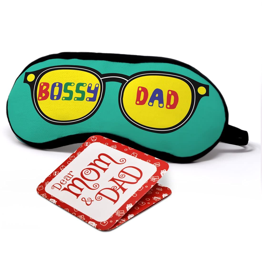 Indigifts Sleep Eye Mask for Dad - 7.8X3.3 Inches Comfortable Blindfold - Perfect Birthday Gift for Father, Papa, Grandfather - White | Relaxation, Travel & Stress Relief