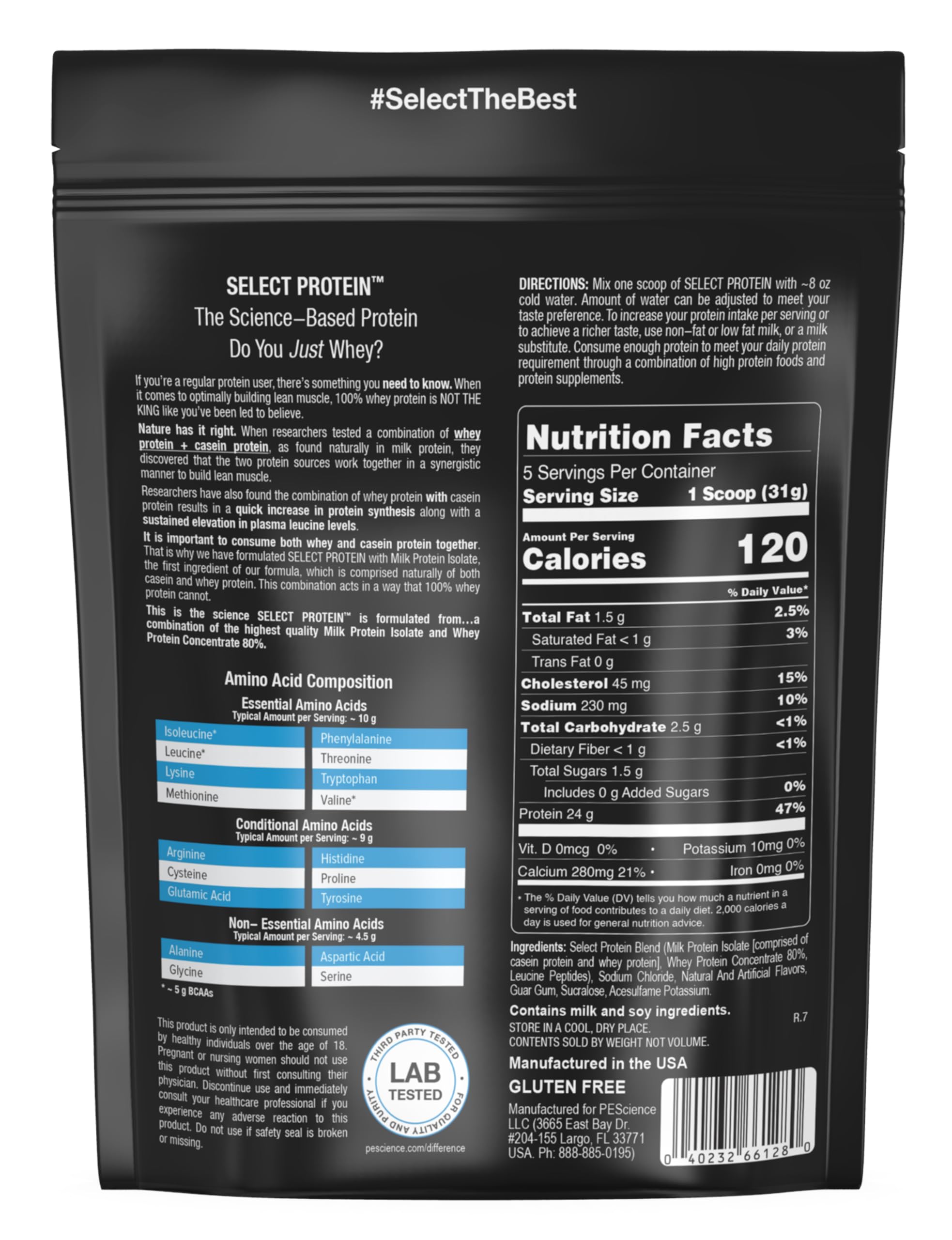 PEScience Select Low Carb Protein Powder - Gourmet Vanilla, 5 Servings | Keto Friendly, Gluten Free, High Protein Shake for Weight Loss & Muscle Building | Perfect for Post-Workout Recovery & Healthy Breakfast Smoothies