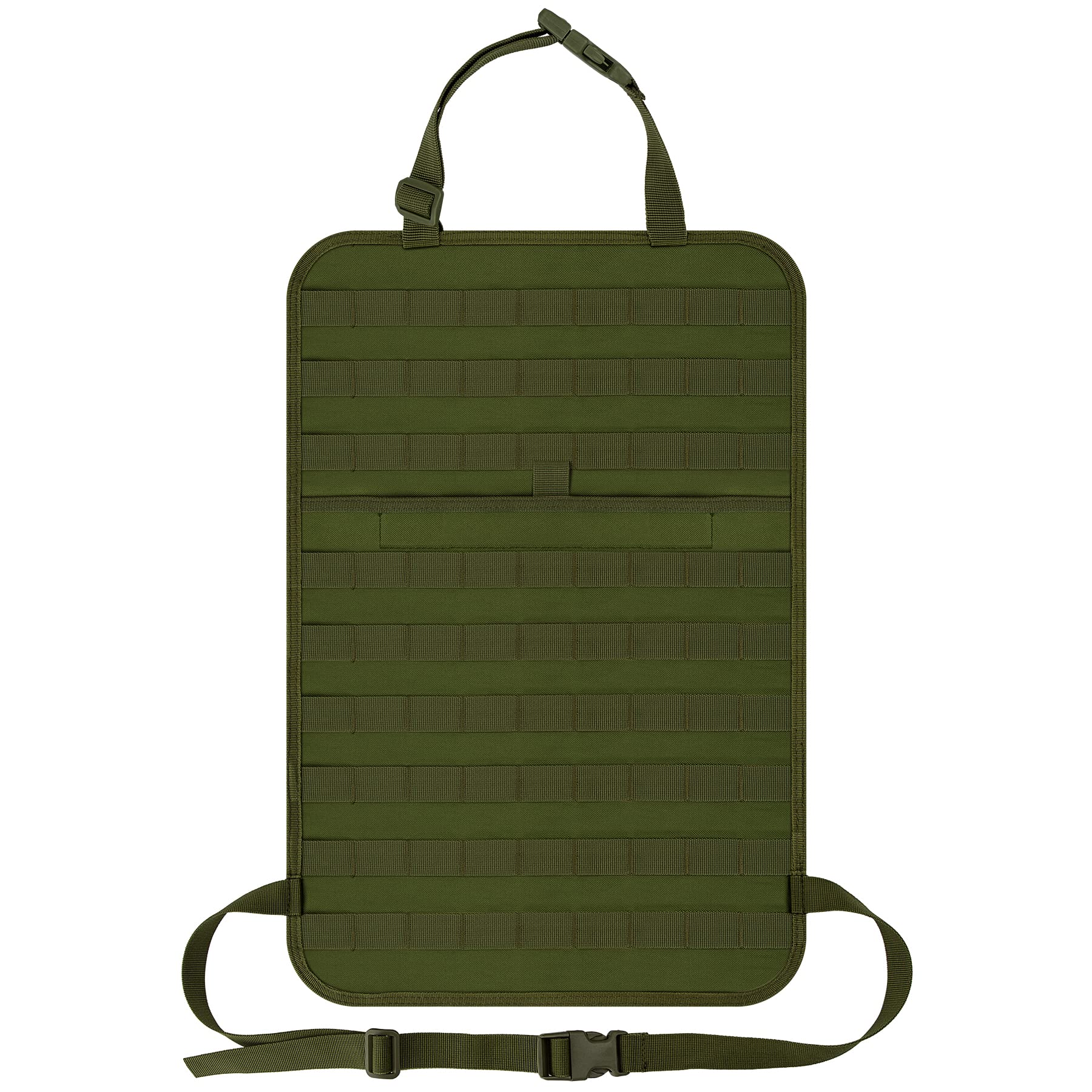 IronSeals Car Seat Back Organizer - Tactical MOLLE Panel Vehicle Seat Protector with Sag-Proof Design, Durable Nylon Hanger Bag for Storage | Perfect for Road Trips, Camping & Daily Commute