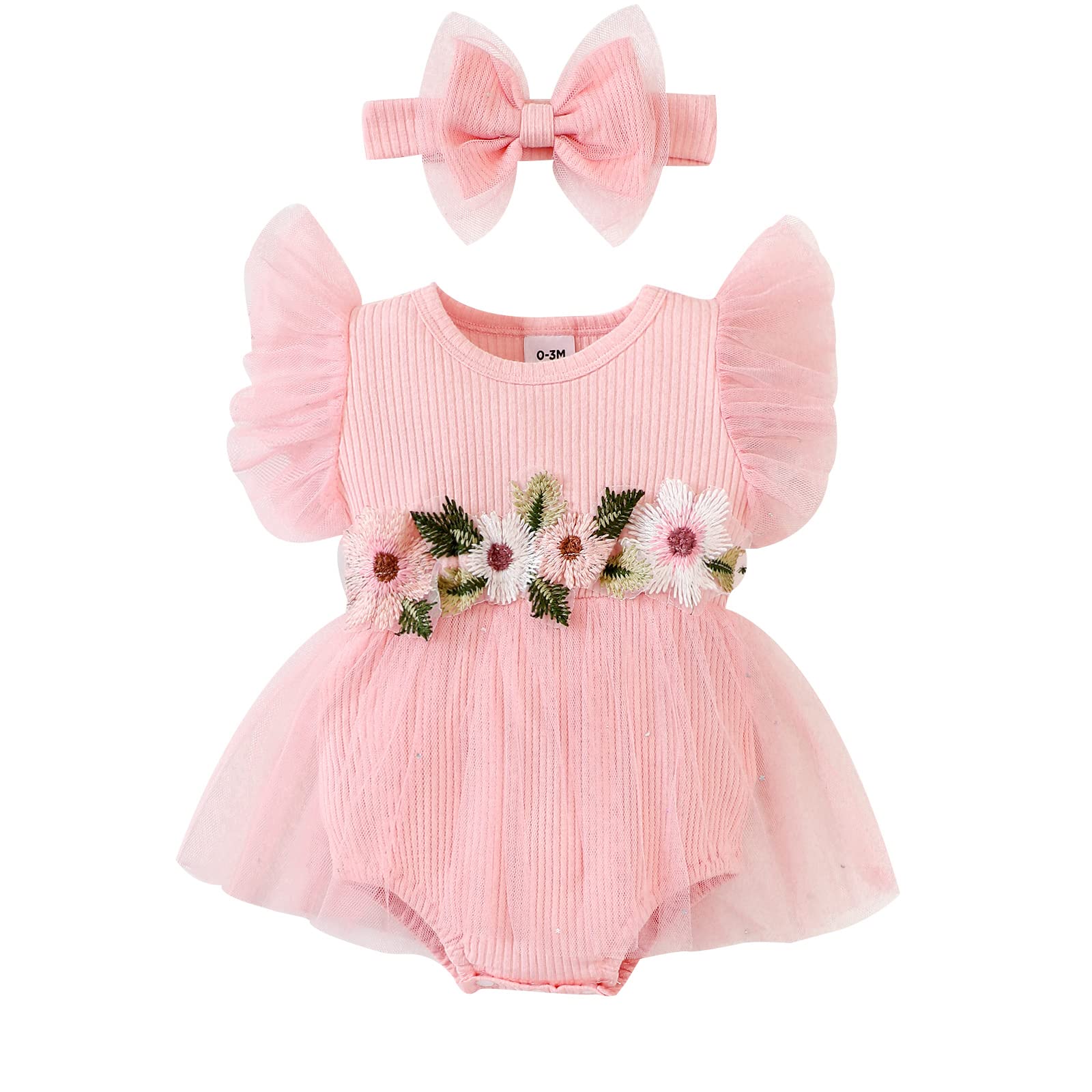 Baby Girls Floral Jumpsuit - Newborn Infant Summer Romper & Sundress Outfits for Playtime, Beach & Photo Shoots