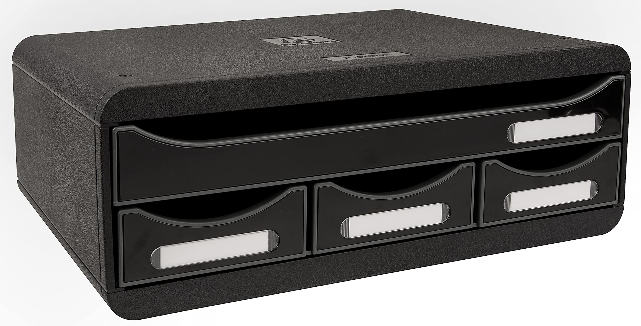 Exacompta 4-Drawer Black Toolbox - Office & School Organization, Craft Storage, Home & Garage Tool Organizer