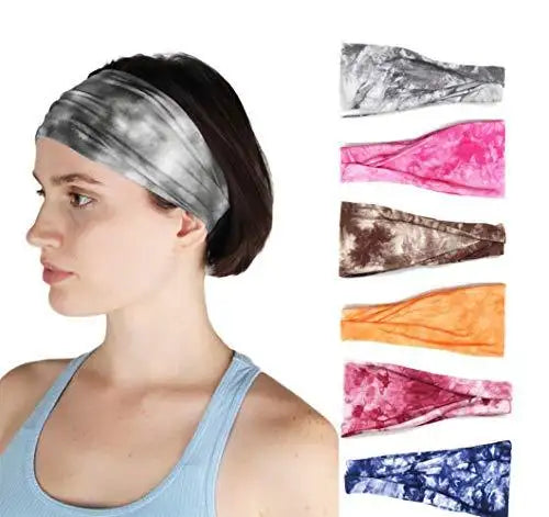 Stylish Printed Hair Bands Set for Women - 6 Pack Fashion Hair Accessories for Ponytail, Bun & Everyday Use - Perfect for Workout, Office & Casual Wear