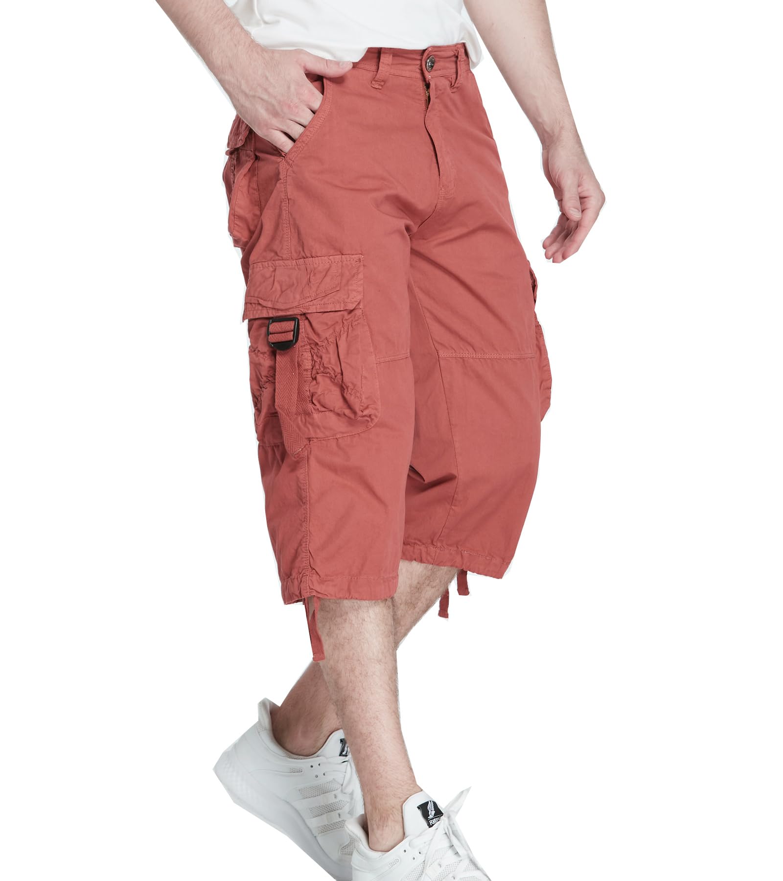 Men's 3/4 Length Cargo Shorts - Below The Knee Stretch Comfort Fit Outdoor Hiking & Summer Casual Wear