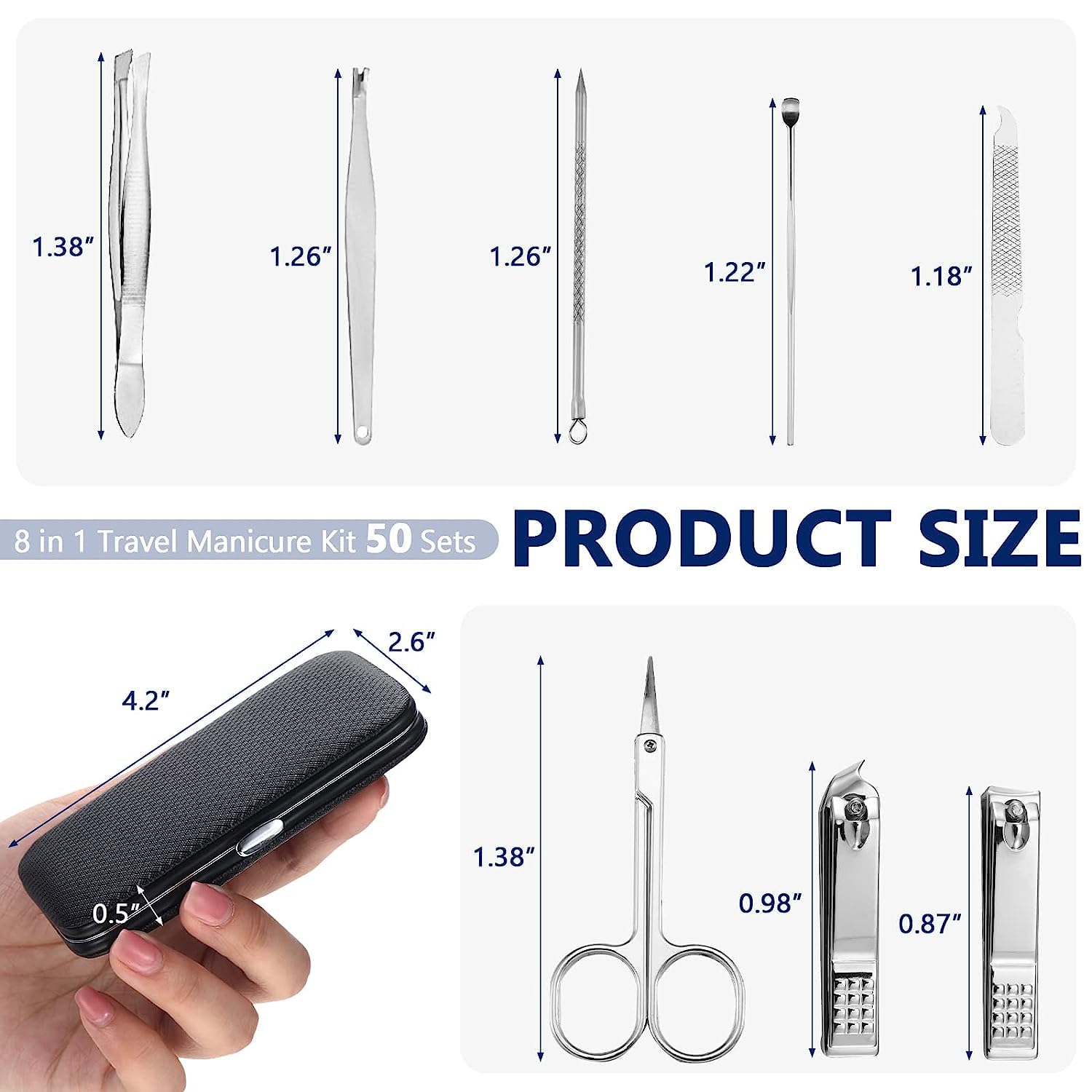 **Professional 7-in-1 Stainless Steel Manicure & Pedicure Kit - Nail Clippers, Scissors, Tweezers, Ear Pick, Eyebrow & Nail File - Perfect Gift for Men & Women - Ideal for Travel, Home & Salon Use**