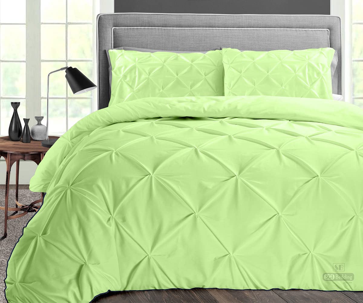 Premium 300 GSM Plush Siliconized Microfiber Comforter Set - Sage Green Full Size Duvet Insert with Box Stitch Design & Matching Pillowcases | Ultra Soft, Hypoallergenic Bedding for Cozy Nights & Guest Room Comfort