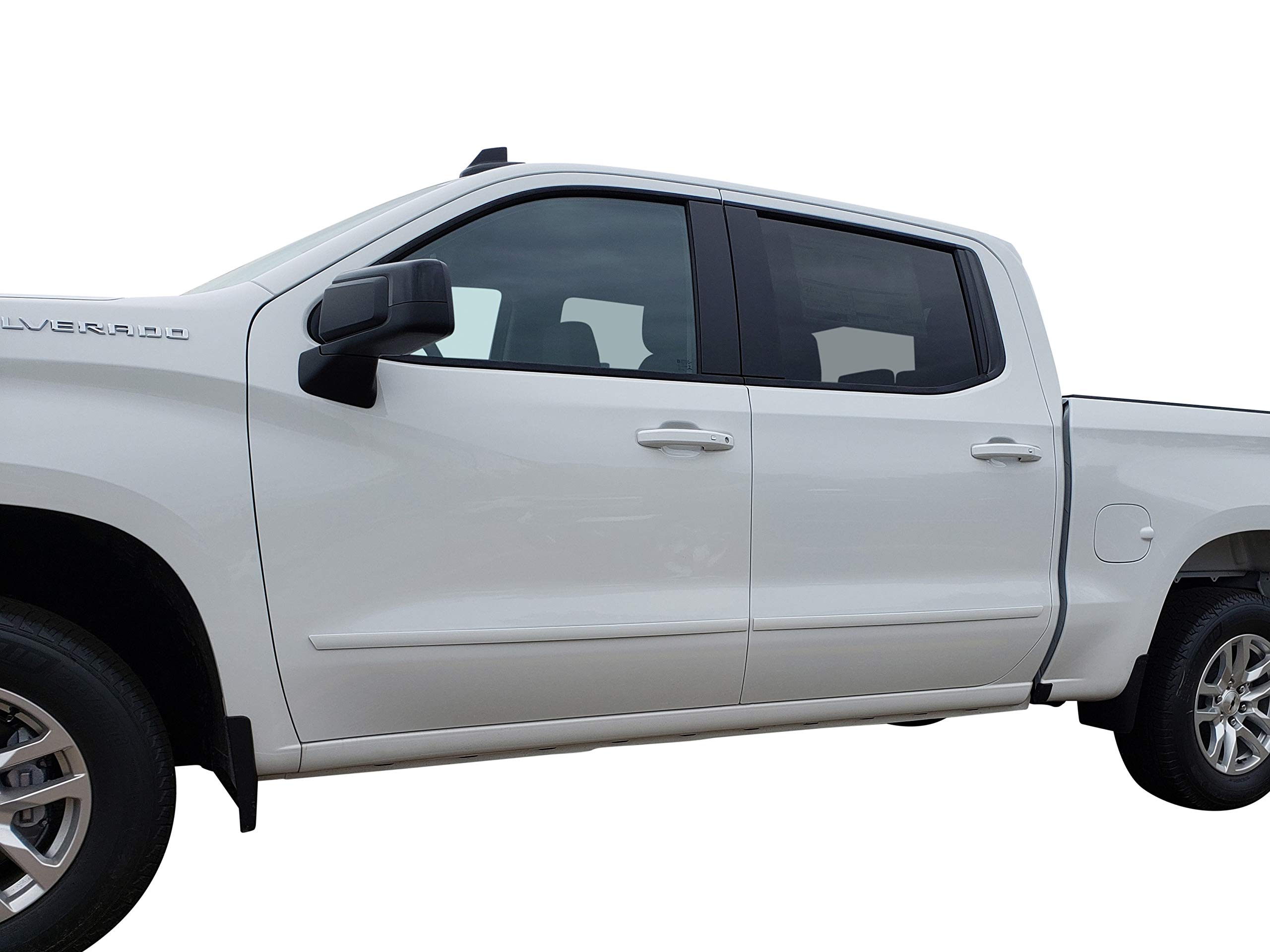 2019-2025 Chevrolet Silverado Crew Cab Body Side Moldings - Factory Painted Satin Steel Gray Metallic (Code 464C) | Durable Protection & Stylish Upgrade for Pickup Trucks | Perfect for Off-Roading, Daily Commuting & Truck Enthusiasts