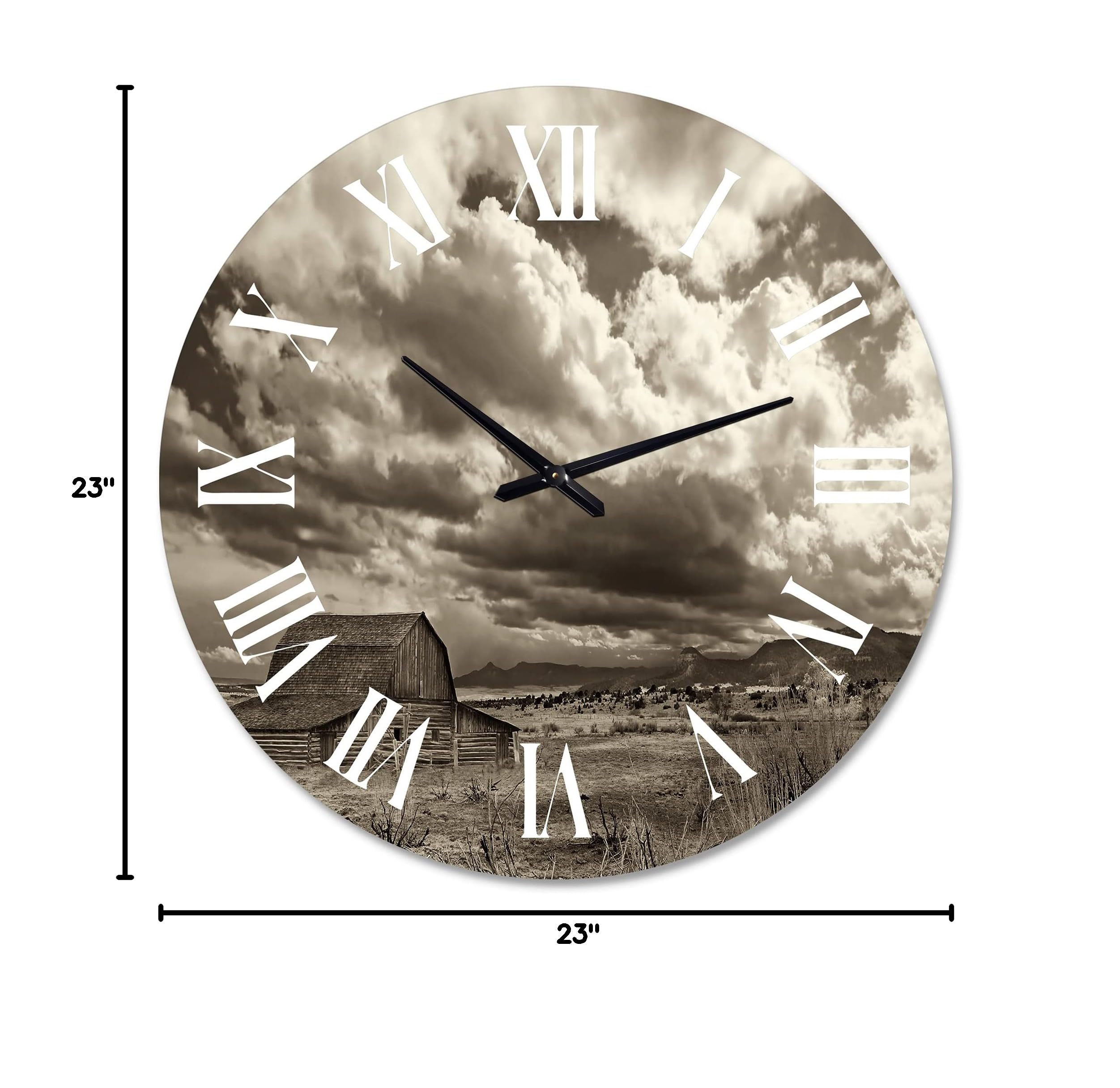 After The Rain On The Prairie Landscape Wall Clock - Large Traditional Nature-Inspired Office Decor Clock - Perfect for Home, Office & Living Room Décor