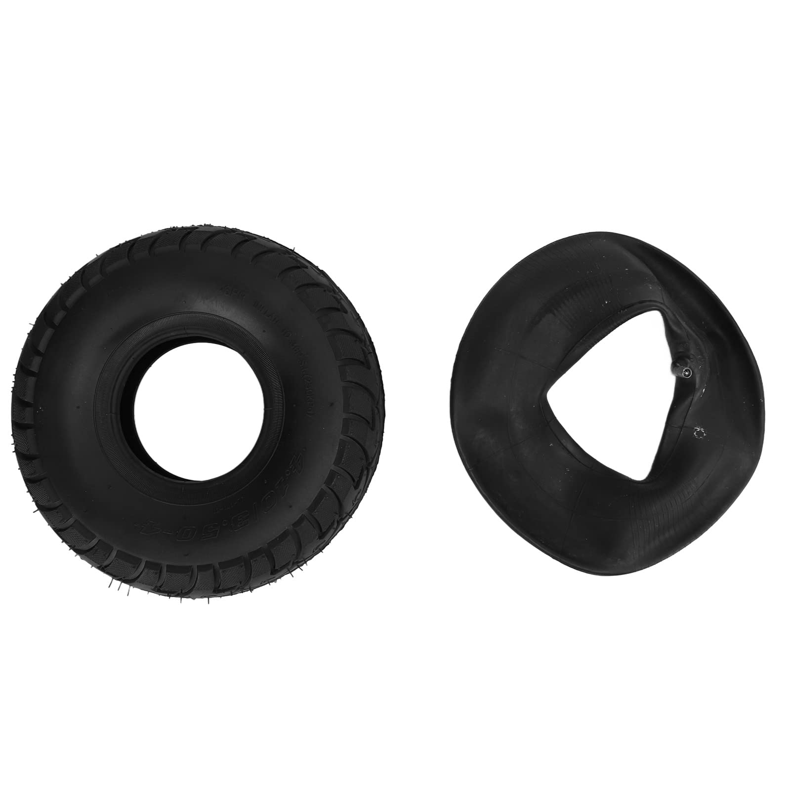 10 Inch 4.10 3.50-4 Tire and Inner Tube Set with Bent Valve - Replacement Pneumatic Tires for Electric Scooters, Bikes & Mobility Scooters - Durable Rubber Tires for Outdoor & Commuting Use