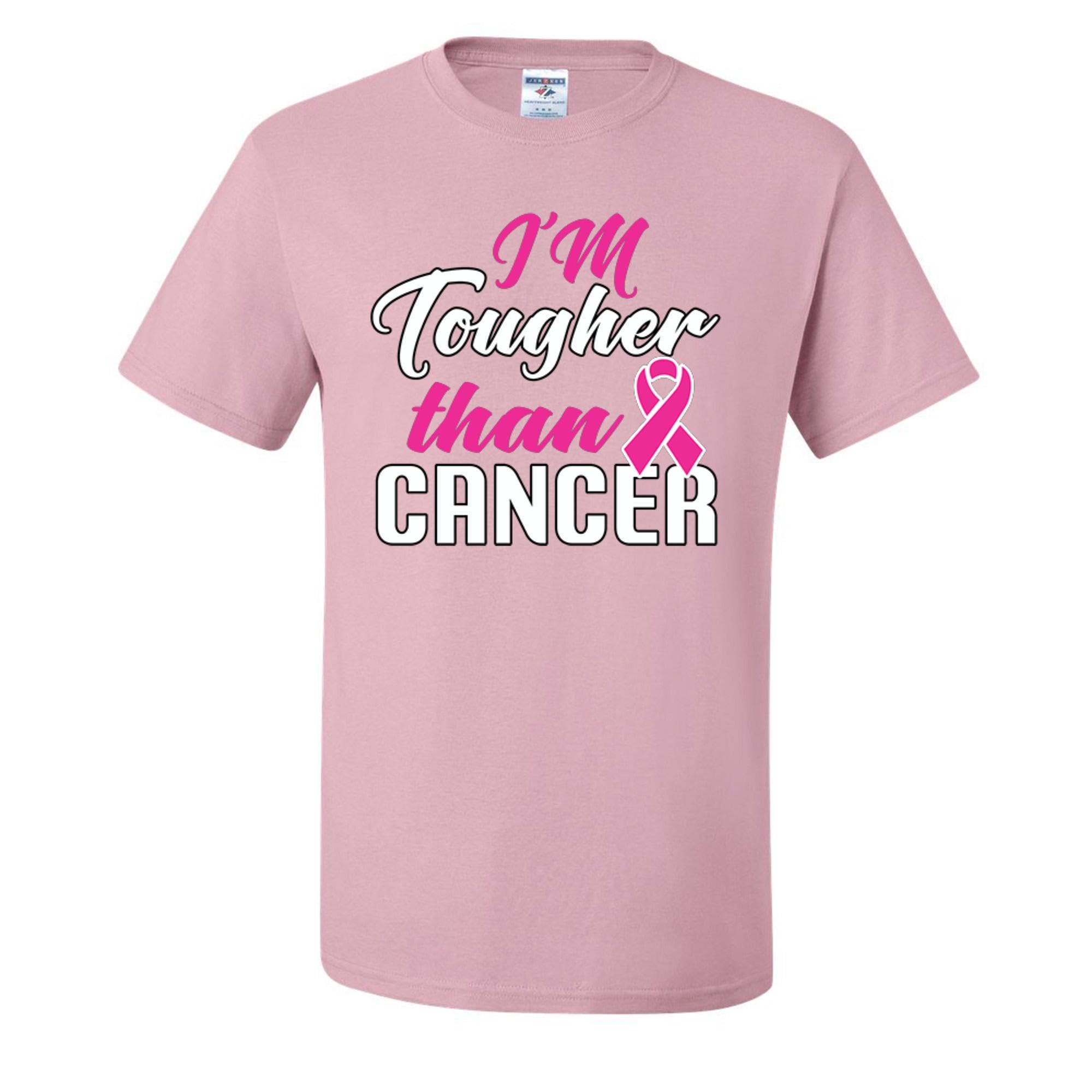 Wild Custom Apparel - 'I'm Tougher Than Cancer' Breast Cancer Awareness Men's T-Shirt | Support Survivors & Fight Against Cancer | Perfect for Fundraisers, Awareness Events & Daily Wear