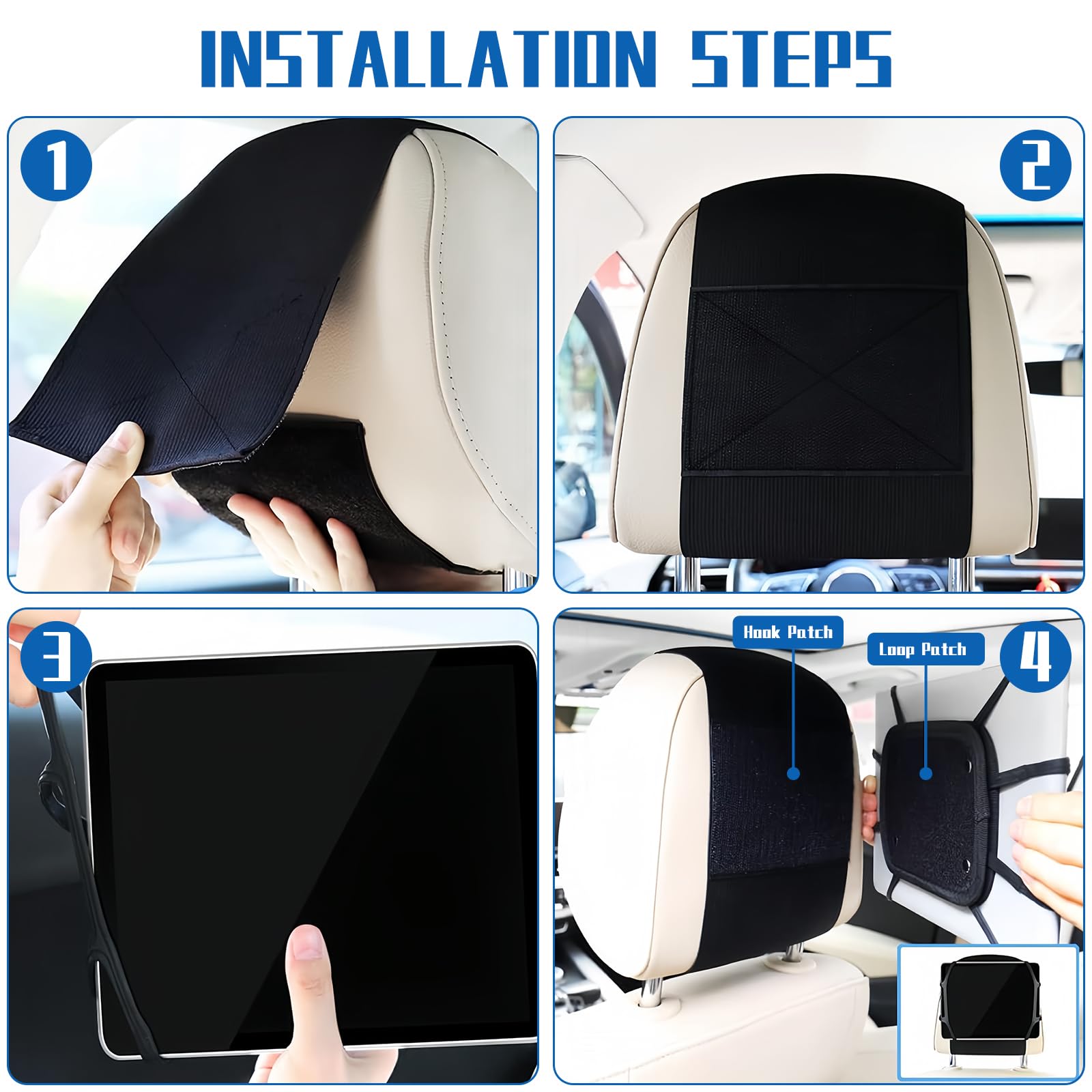 Wisebom Universal Car Tablet Holder - Adjustable Headrest Mount for iPad, Kindle, Switch (7-11 Inch) - Perfect for Kids Backseat Entertainment & Long Road Trips