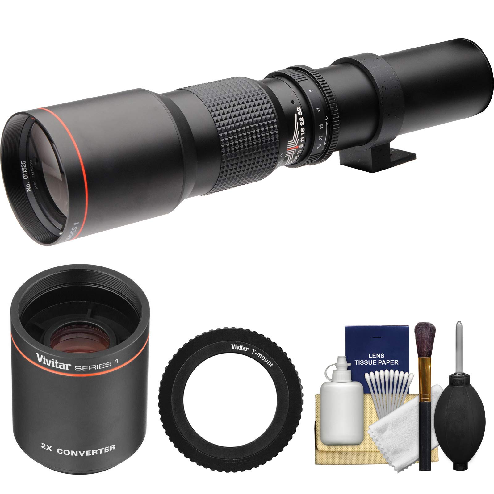 Vivitar 500mm f/8.0 Telephoto Lens with 2X Teleconverter (1000mm Equivalent) for Nikon DSLR Cameras - Perfect for Wildlife, Sports & Long-Distance Photography