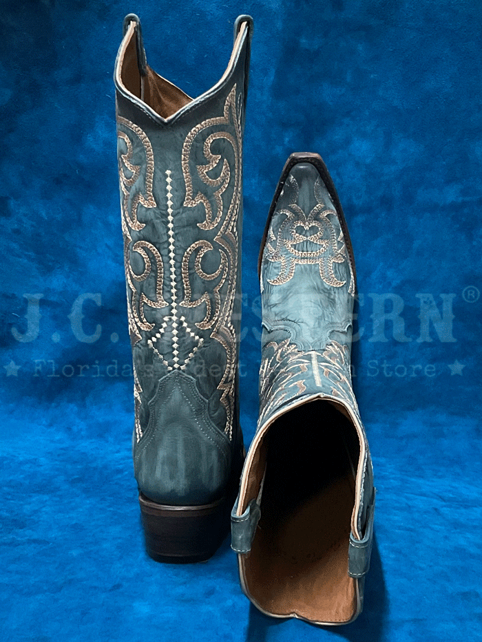 Circle G L5869 Women's Embroidered Western Boots - Blue Denim Cowgirl Boots for Rodeo, Country Dancing & Casual Wear