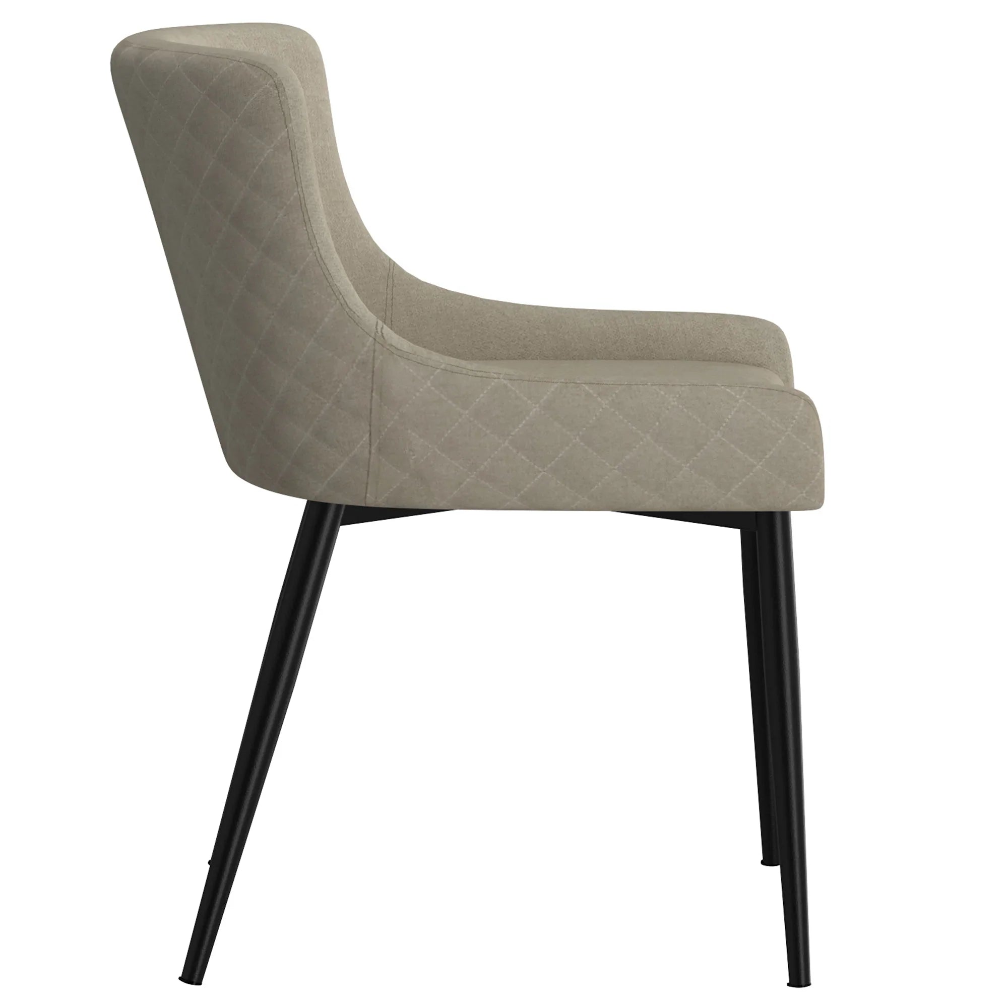 Bianca Side Chairs Set of 2 - Modern Dining Chairs with Beige Upholstery & Black Legs for Kitchen, Dining Room, or Office