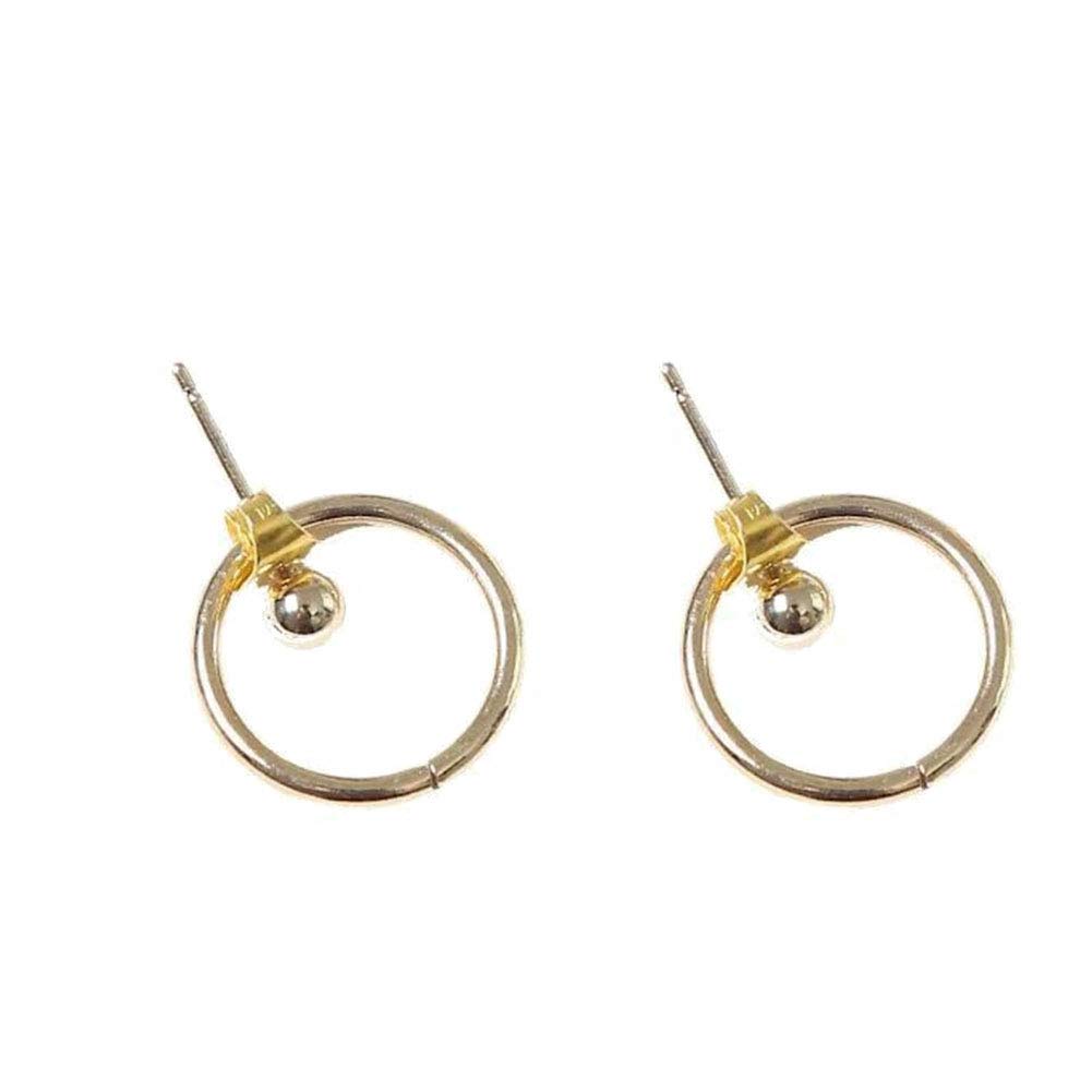 Fashion Hollow Circle Double Sided Jacket Ear Studs for Women - Gold Hoop Earrings for Casual Wear & Party Outfits