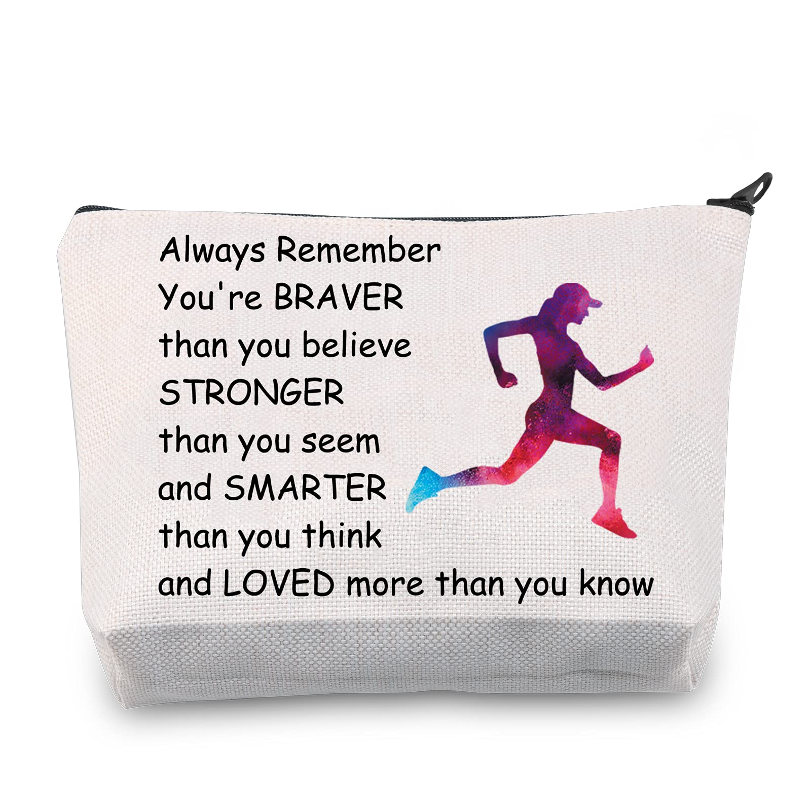 Running Lover Gifts Makeup Bag for Women - Waterproof Cosmetic Pouch for Runners, Cross Country, Teens - Travel Toiletry Organizer with Zipper | Perfect for Gym, Marathon Training & Vacation Essentials