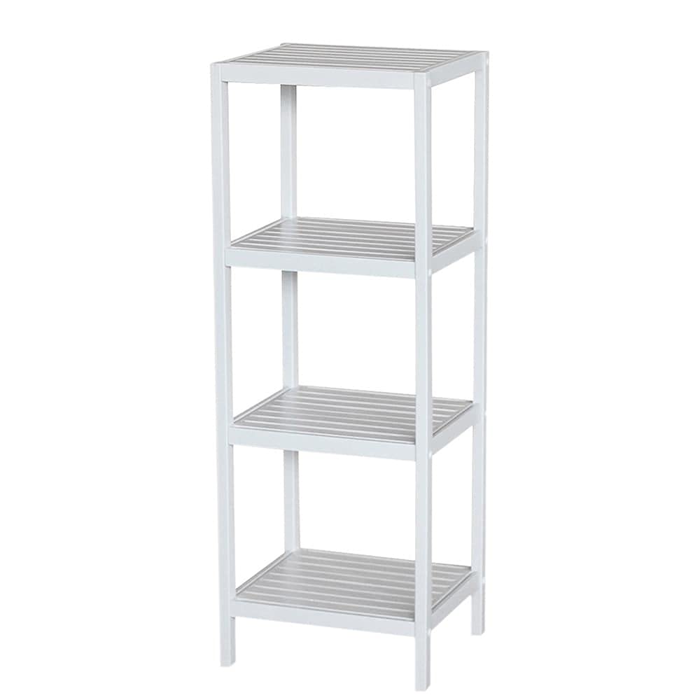Natural Bamboo Spa Shelf Tower - 4-Tier Bathroom Organizer for Towels, Toiletries & Decor | Perfect for Bathroom, Spa & Home Storage