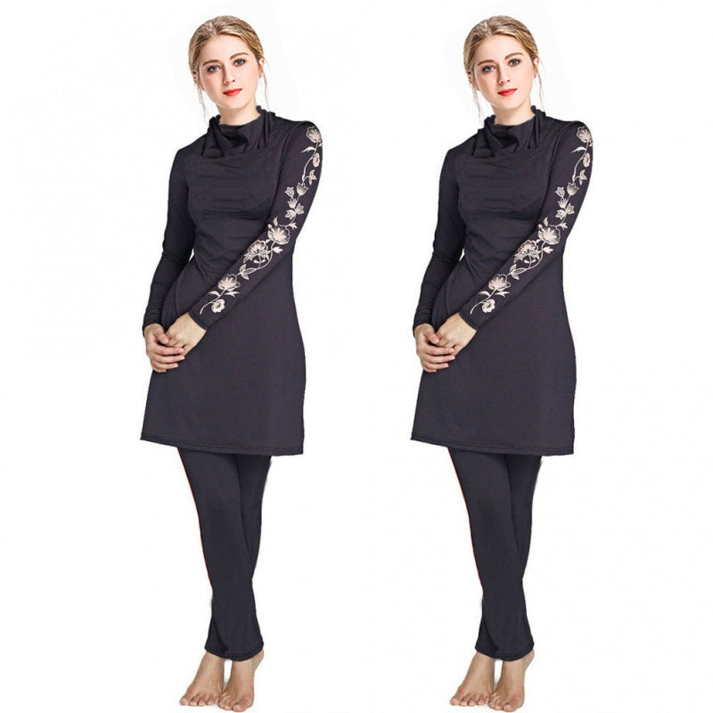 Stylish Printed Swimsuit Beachwear - 3 Piece Hooded Burkini Set for Women | Modest Swimwear for Beach, Pool & Water Activities