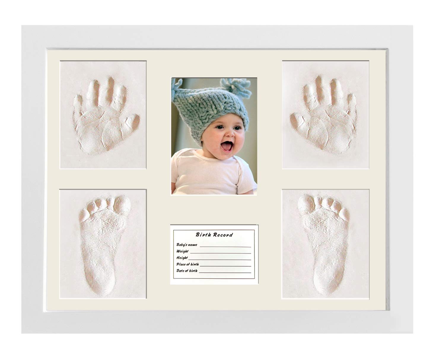 7777777 Baby Handprint & Footprint Kit - Clay Picture Frame for Newborn Keepsake | Perfect Baby Shower Gift for Boys & Girls | Nursery Decor, First Birthday Present, Memory Preservation