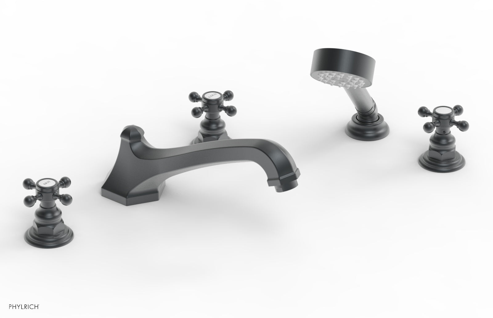 HEX TRADITIONAL Deck Mounted Bathtub Set with Hand Shower - 500 48 - Perfect for Bathroom Renovation & Spa-Like Relaxation at Home
